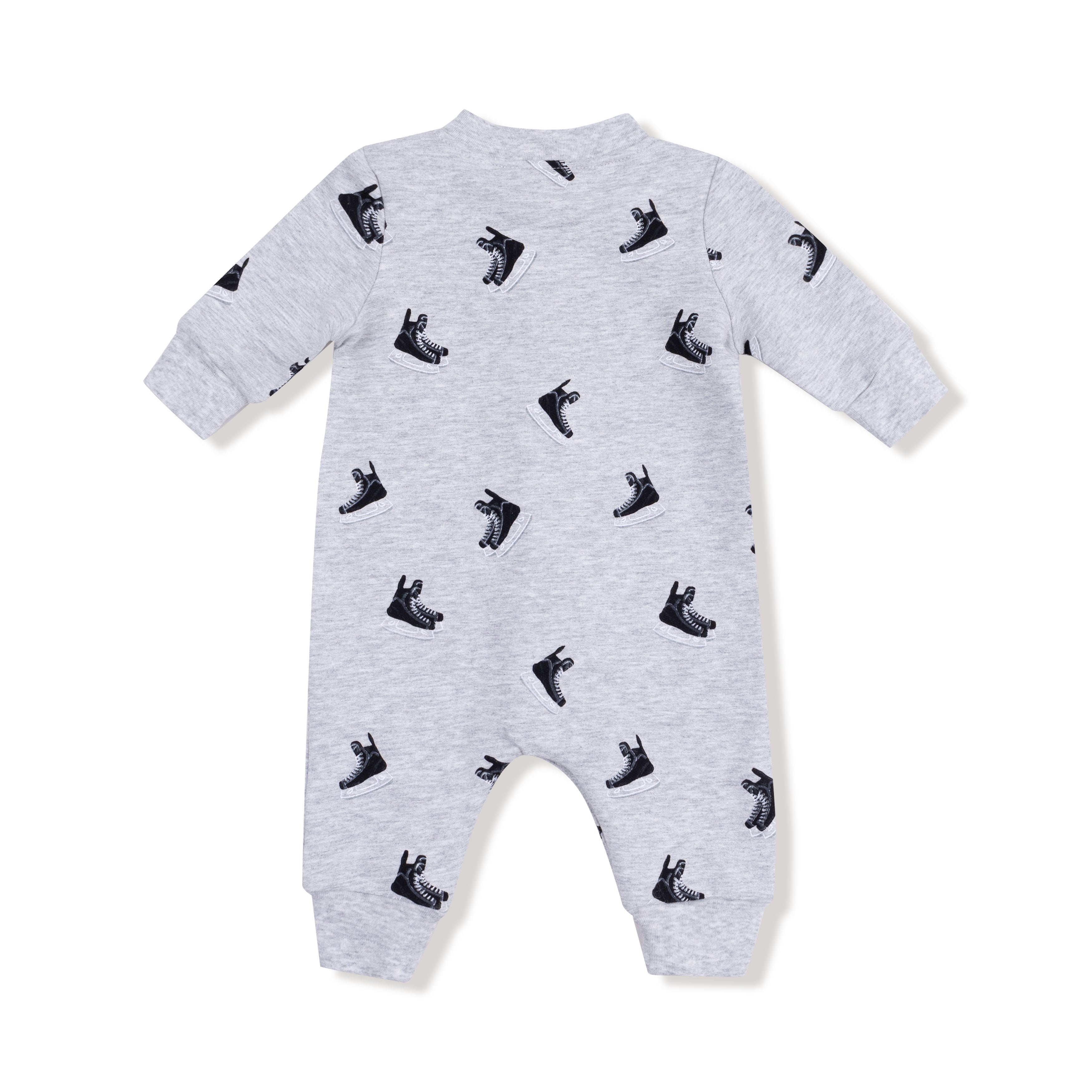 Baseball Collar Romper with Front Placket in our Hockey print from Angel Dear