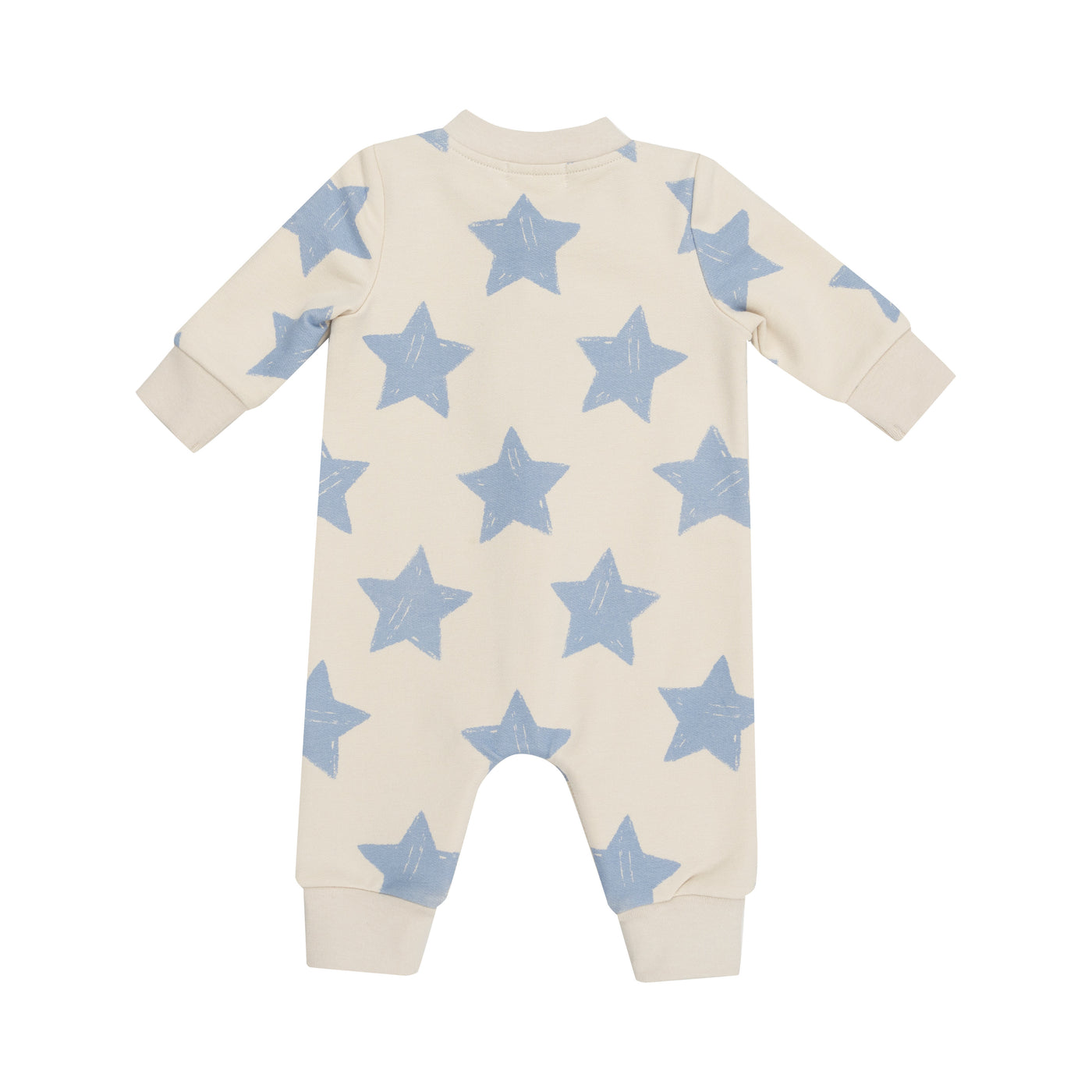 Baseball Collar Romper - Sketchy Stars Blue-Angel Dear