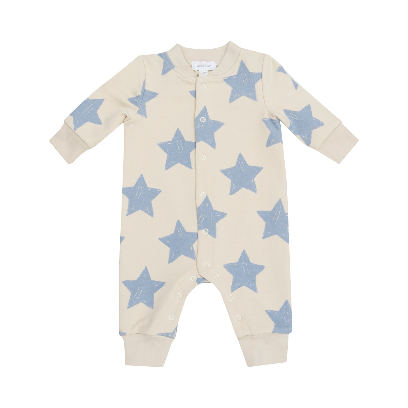 Baseball Collar Romper - Sketchy Stars Blue-Angel Dear