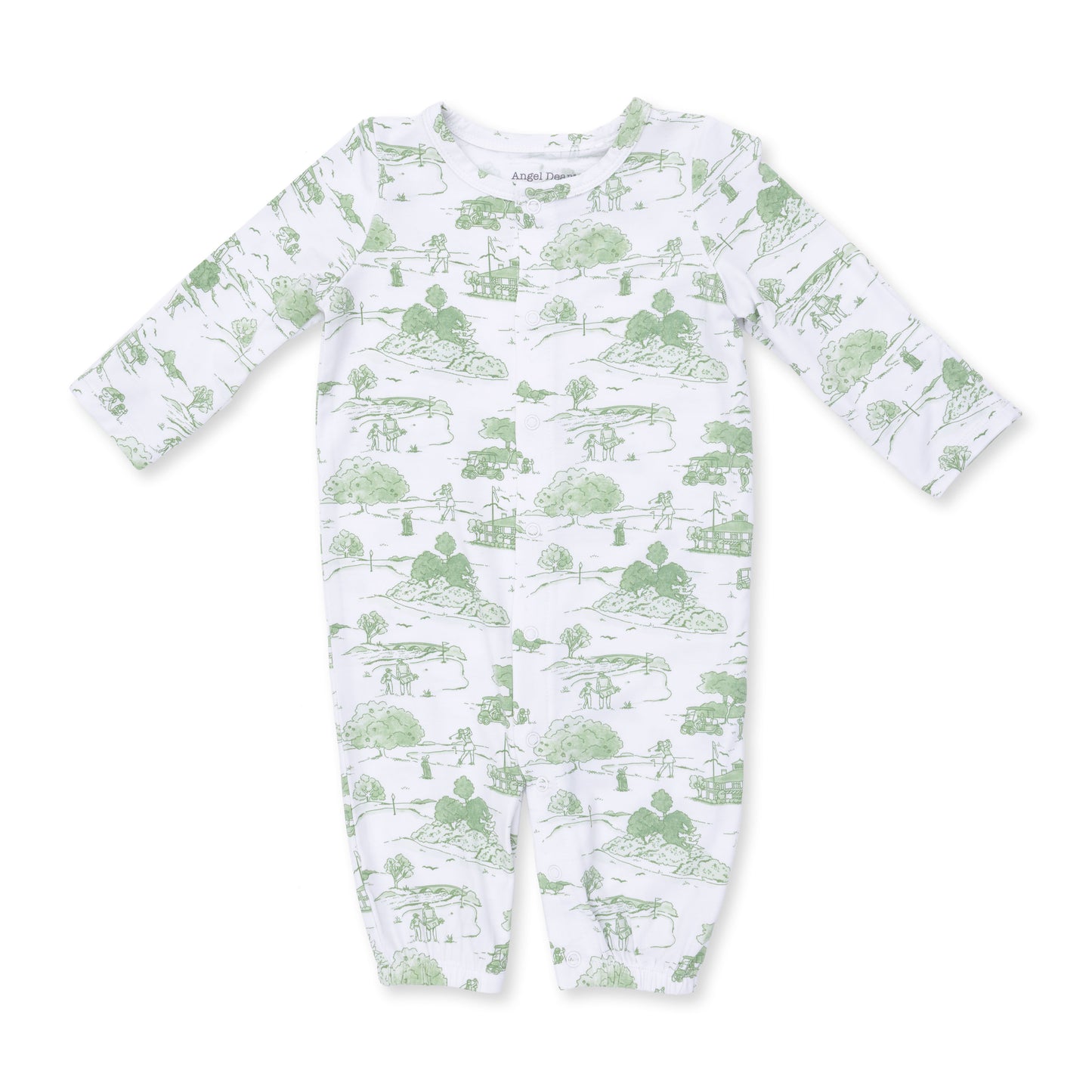 Golf Toile Green - Convertible Gown and Beanie Hat