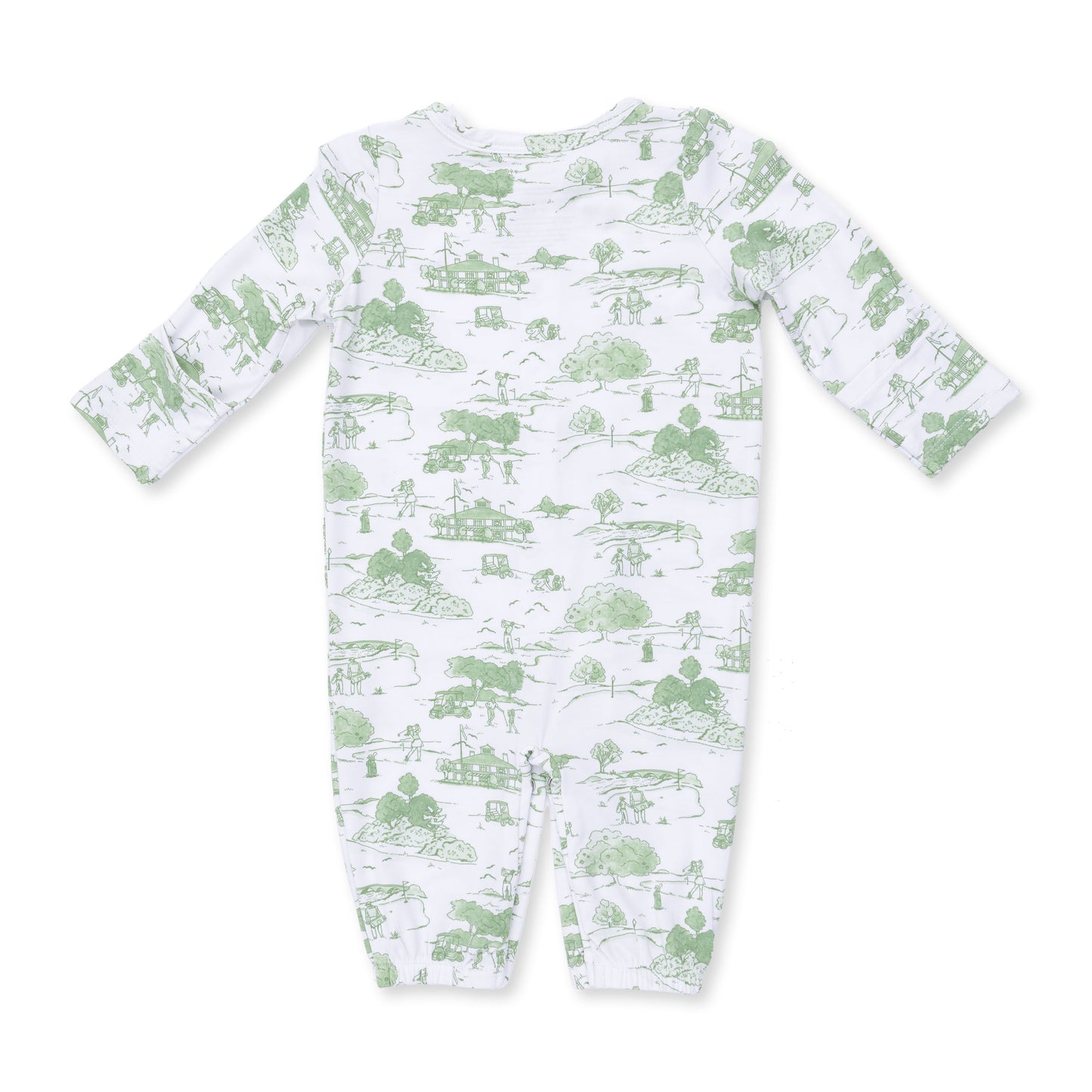 Golf Toile Green - Convertible Gown and Beanie Hat