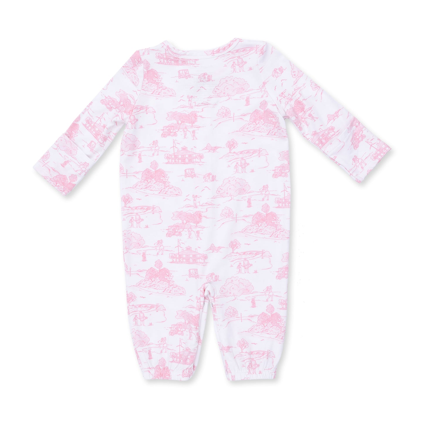 Golf Toile Pink - Convertible Gown and Knot Headband