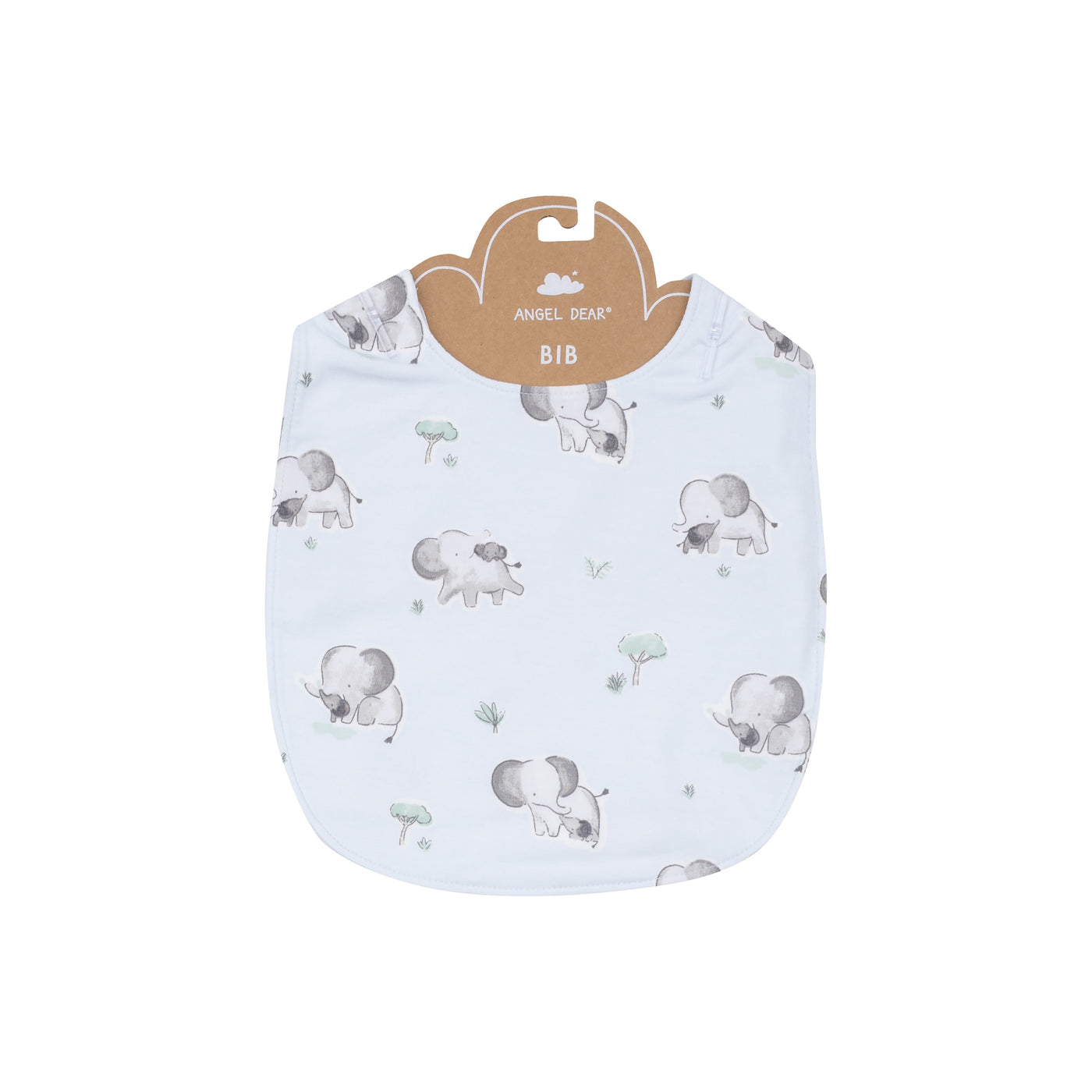 Feeding Bib - Gray Elephants - Blue-Angel Dear