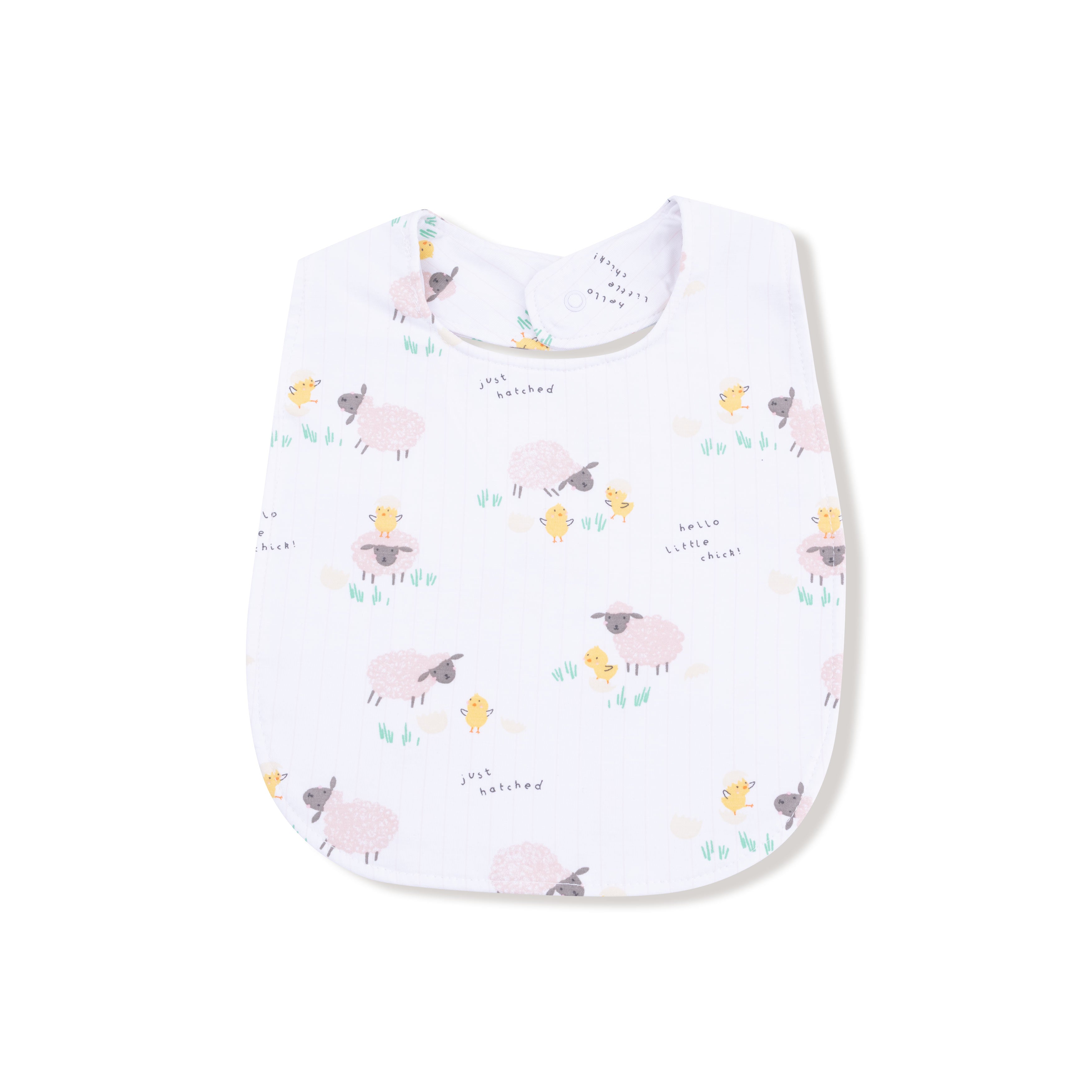 Feeding Bib in our  Just Hatched - Pink print from Angel Dear