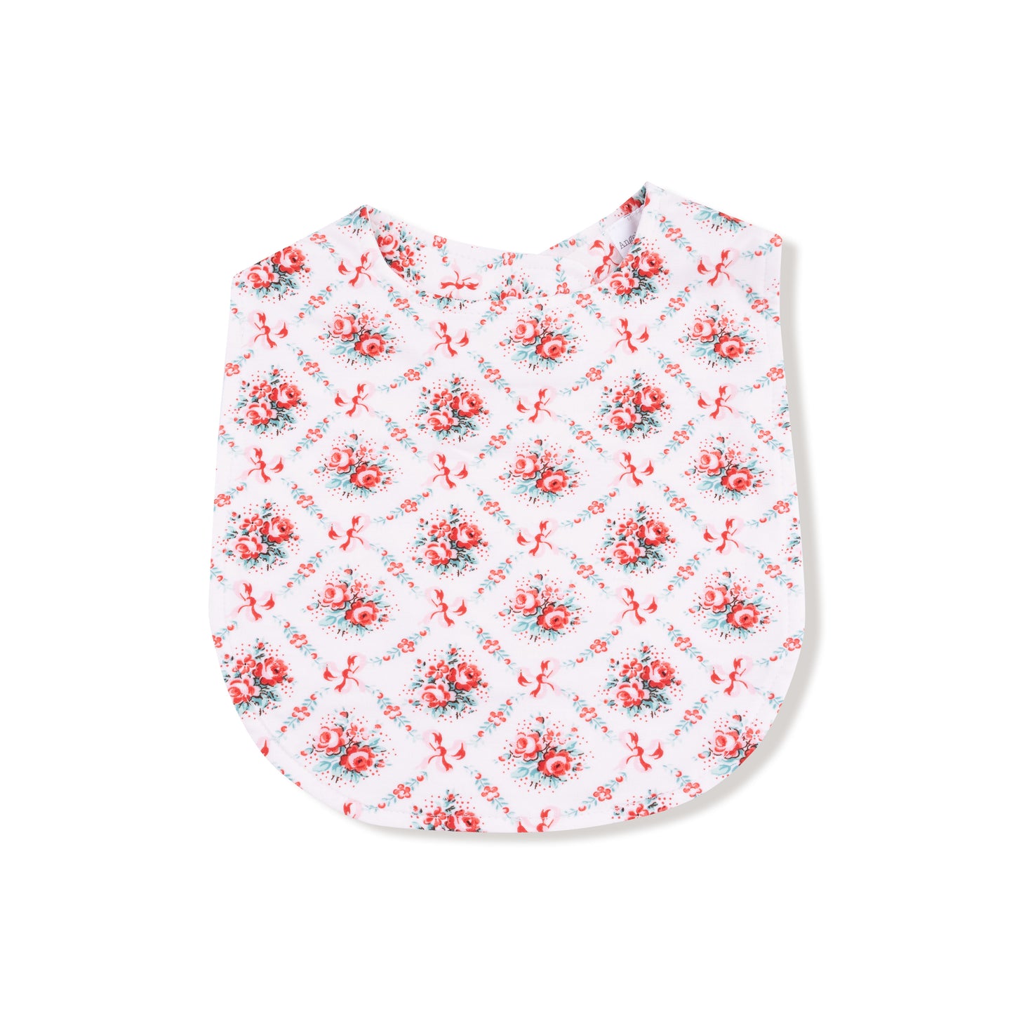 Feeding Bib in our  Rose Bow Lattice print from Angel Dear