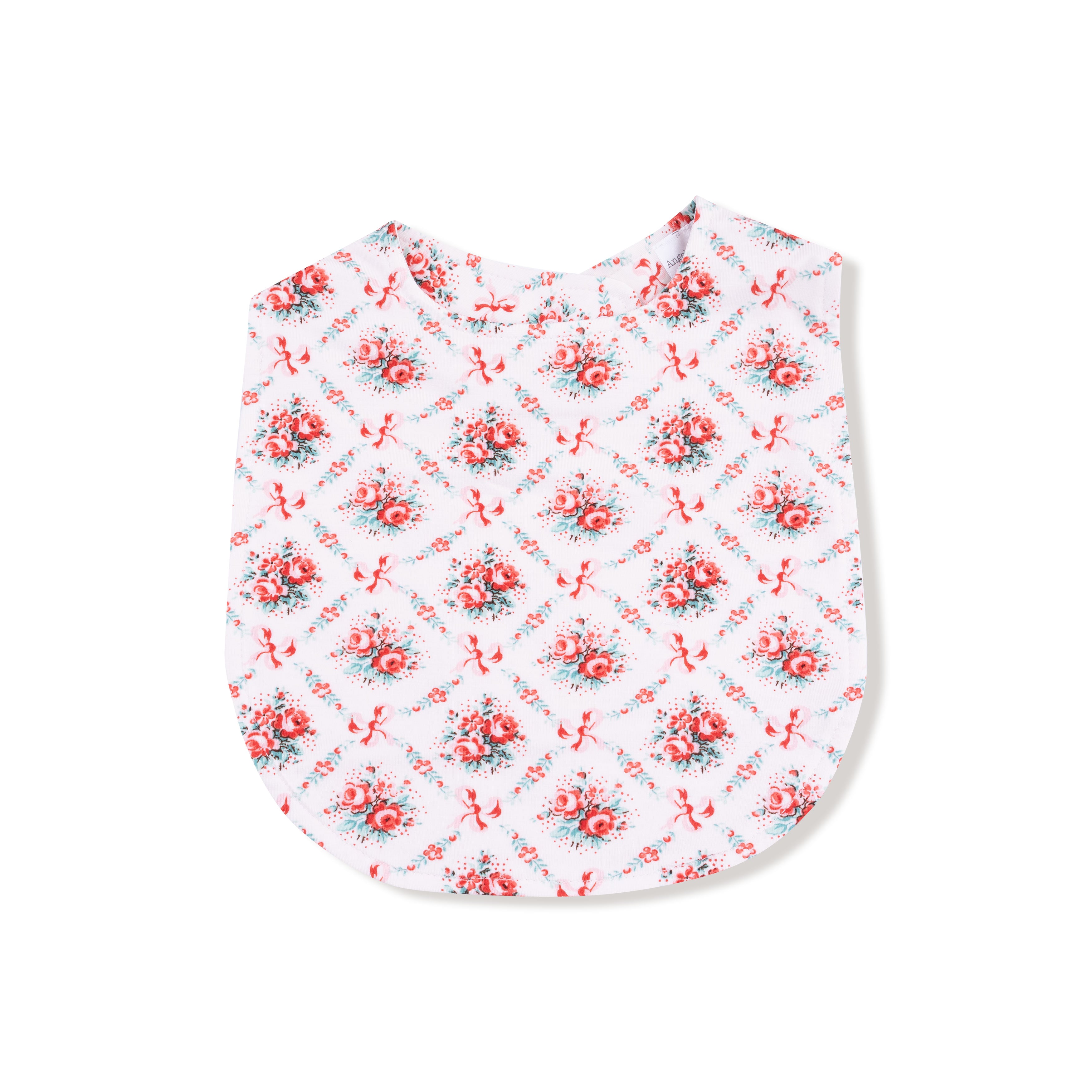 Feeding Bib in our  Rose Bow Lattice print from Angel Dear