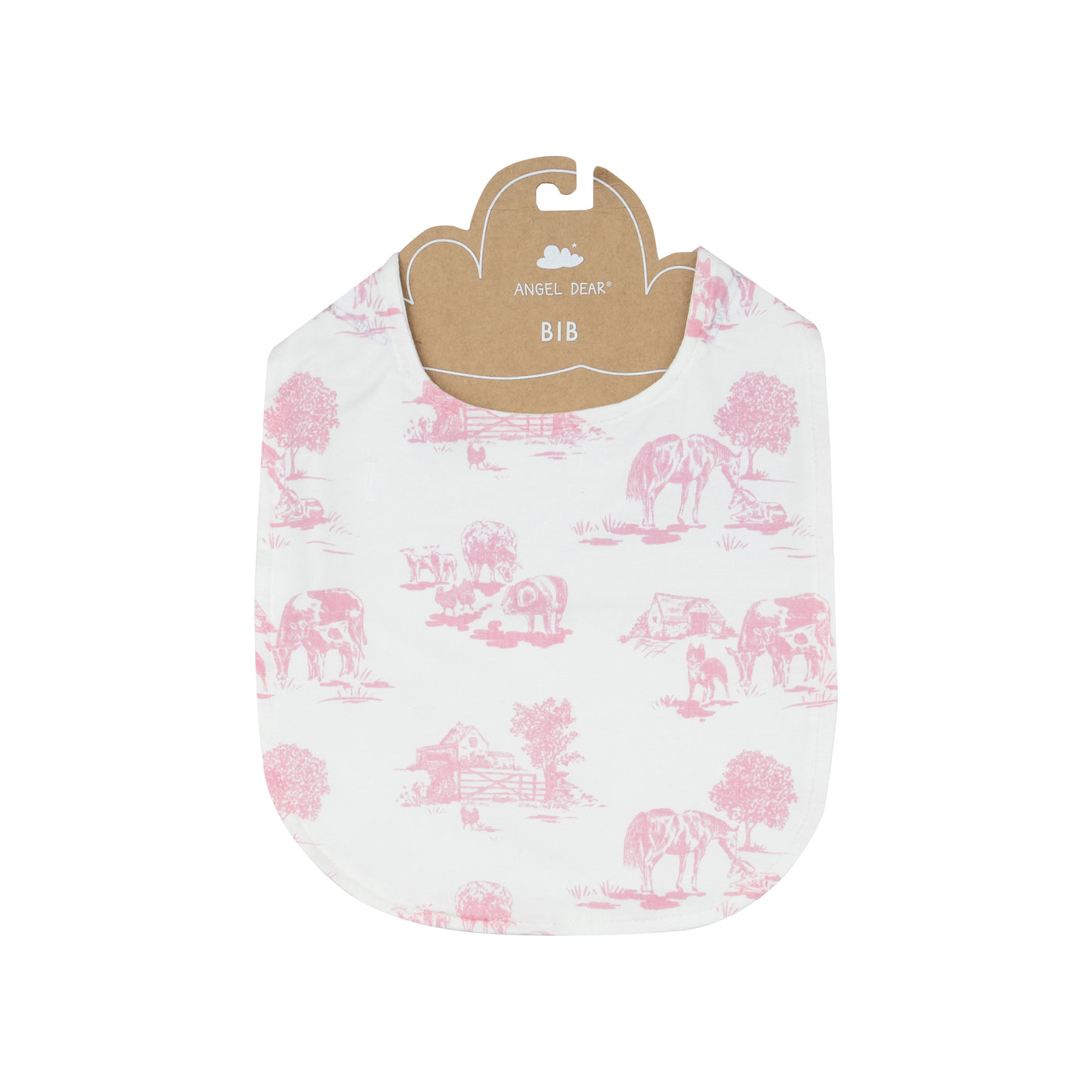 Feeding Bib - Farm Toile Pink-Angel Dear