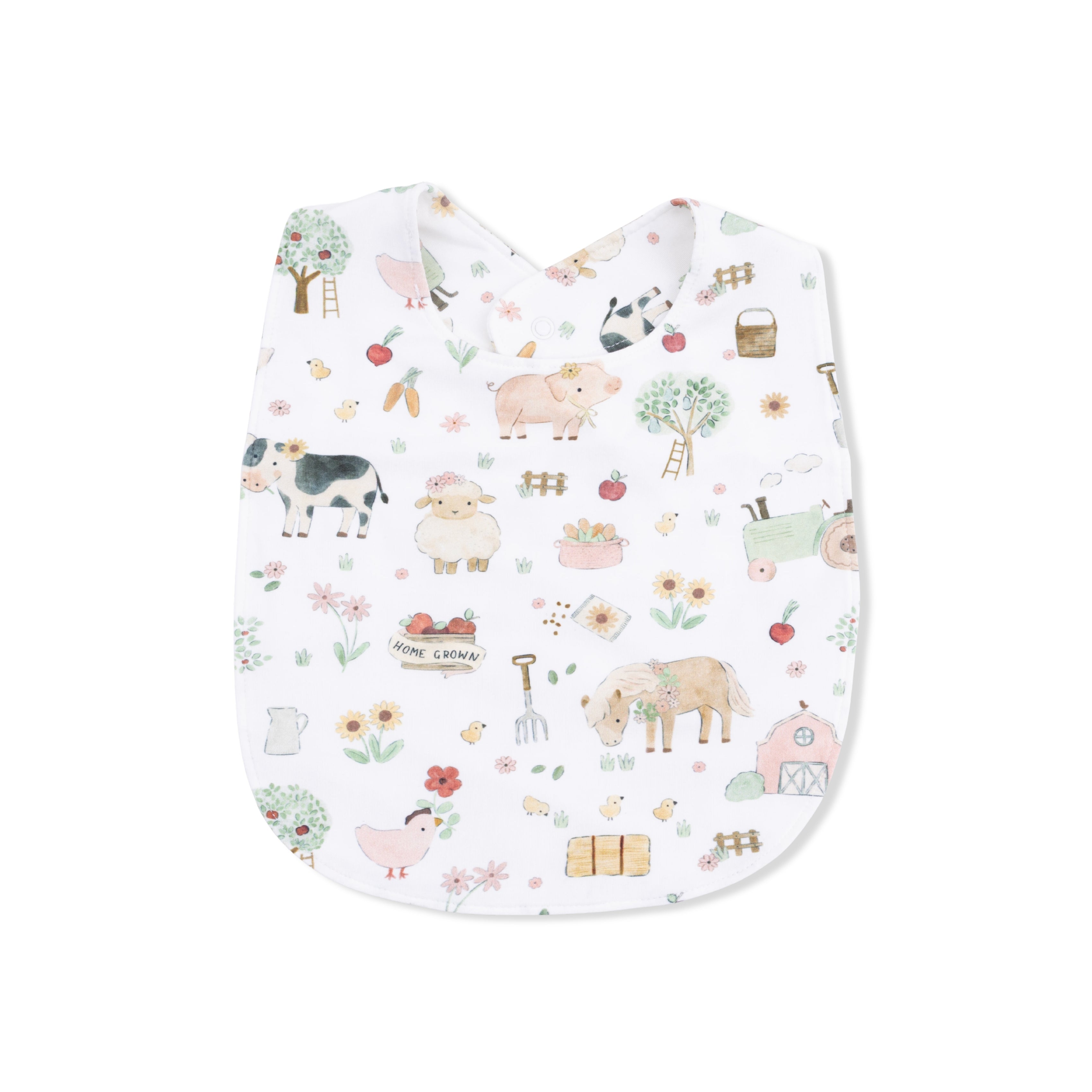 Cute Farm Animals Pink - Feeding Bib-Angel Dear