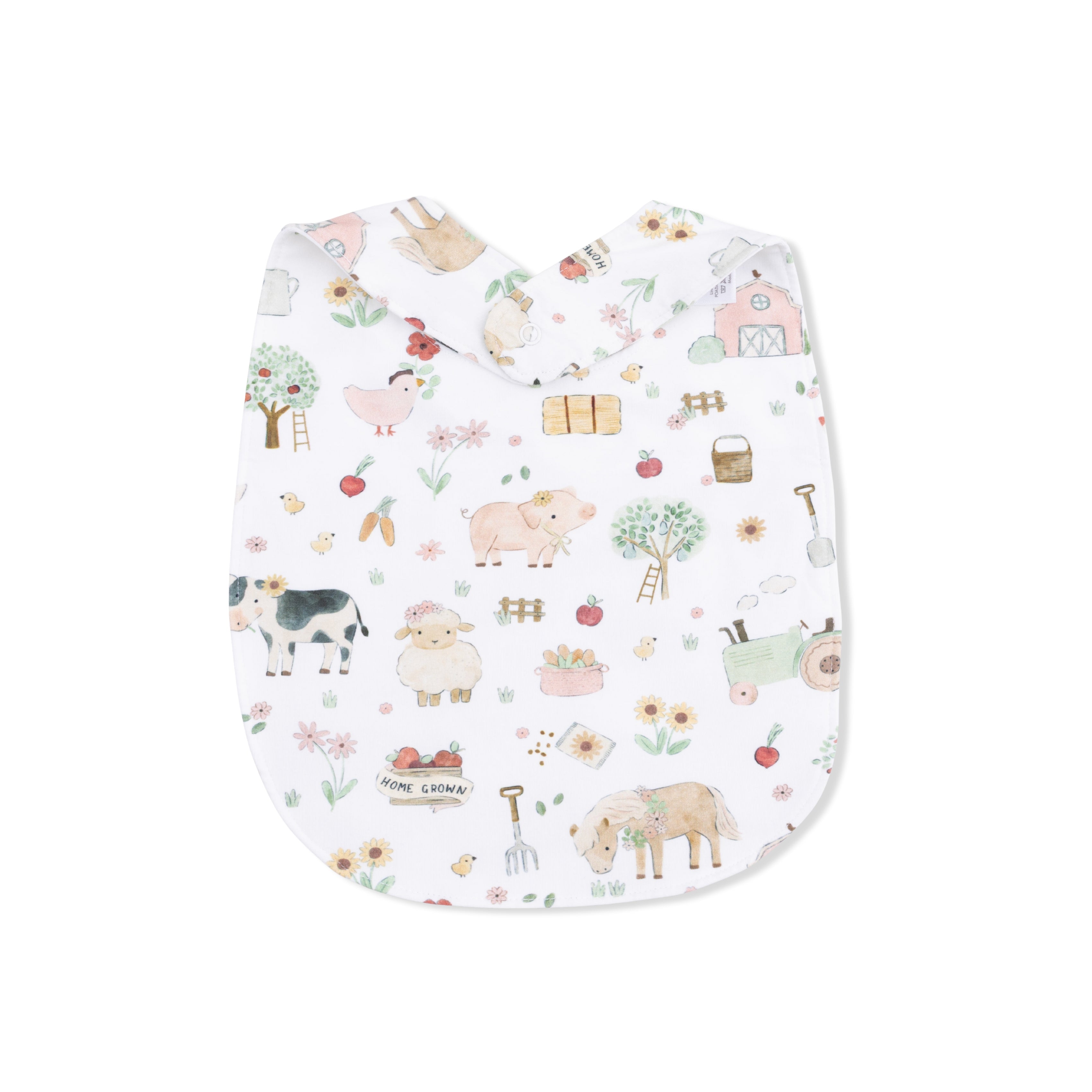 Cute Farm Animals Pink - Feeding Bib-Angel Dear