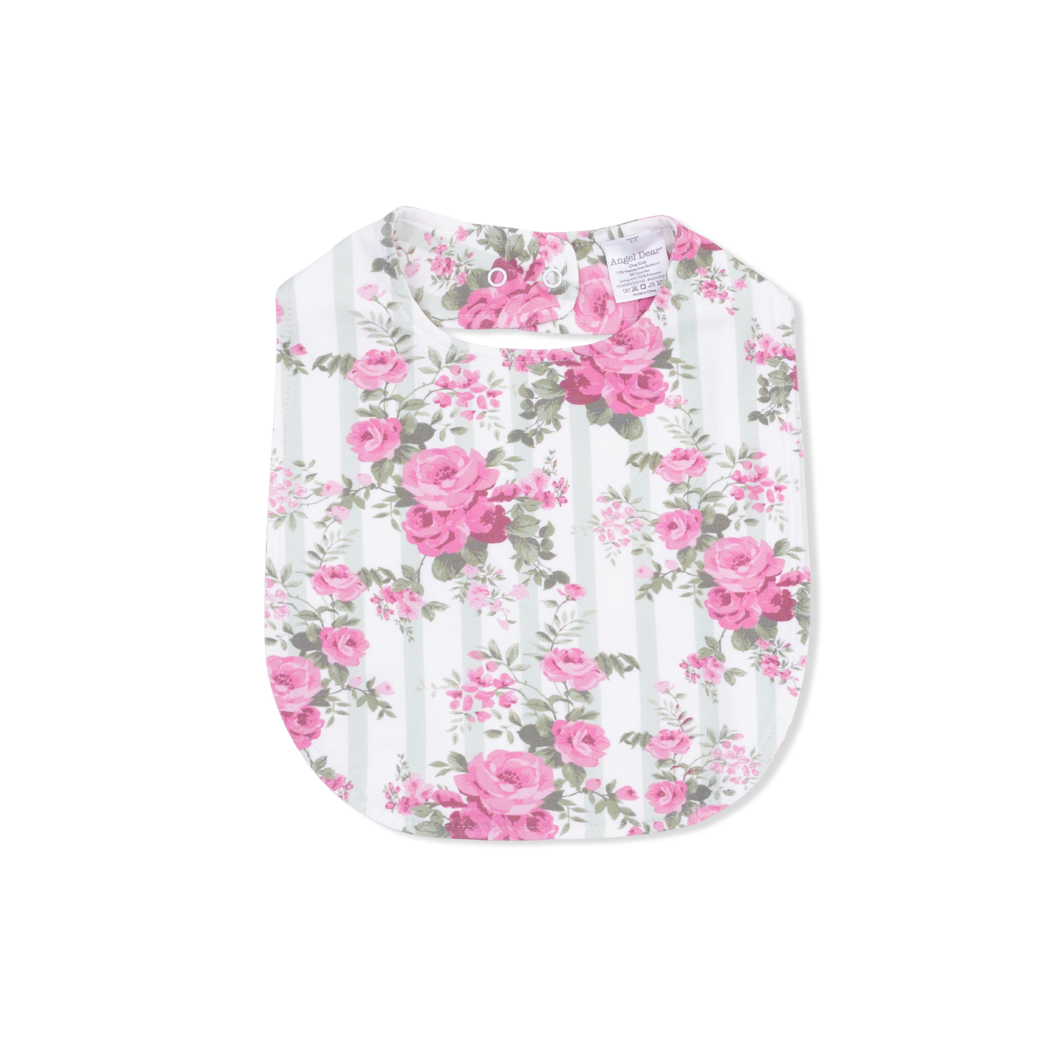 Cabbage Rose Stripe - Feeding Bib-Angel Dear