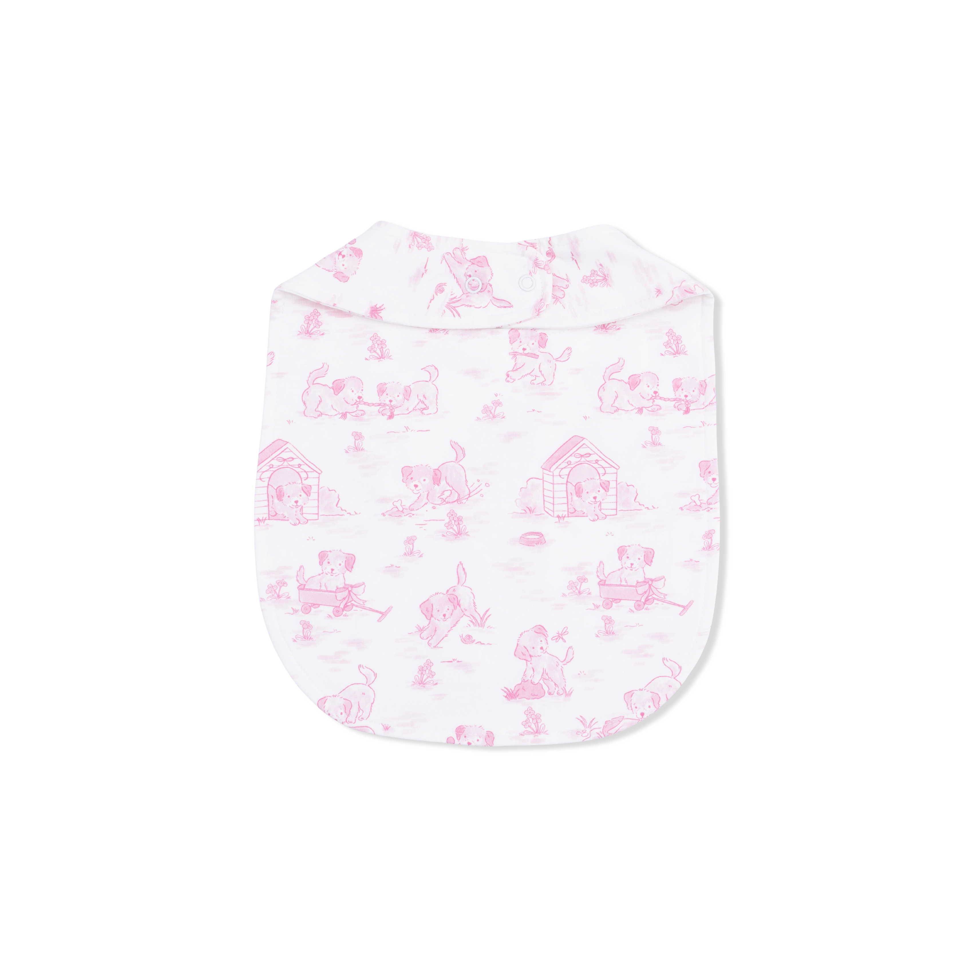Puppy Toile Pink - Feeding Bib-Angel Dear