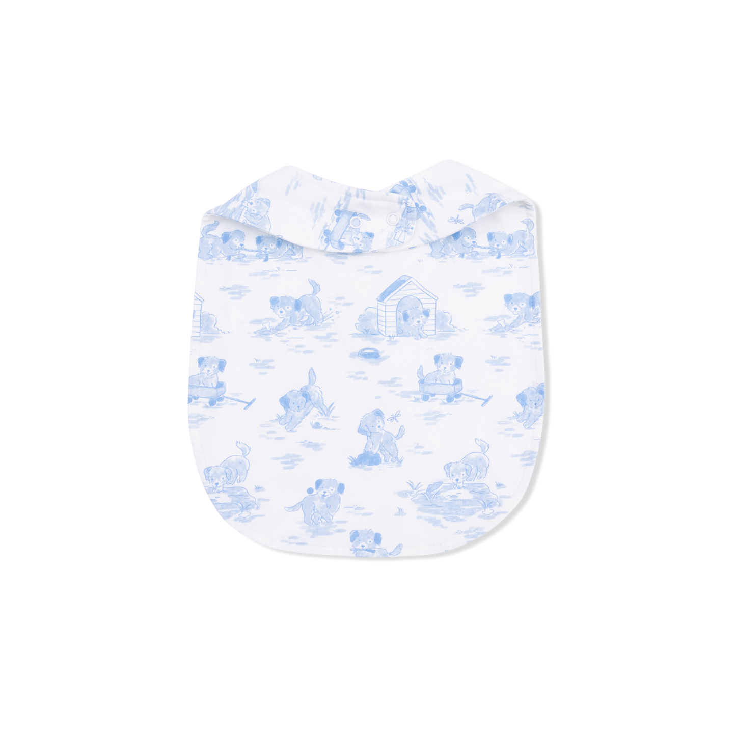 Puppy Toile Blue - Feeding Bib-Angel Dear