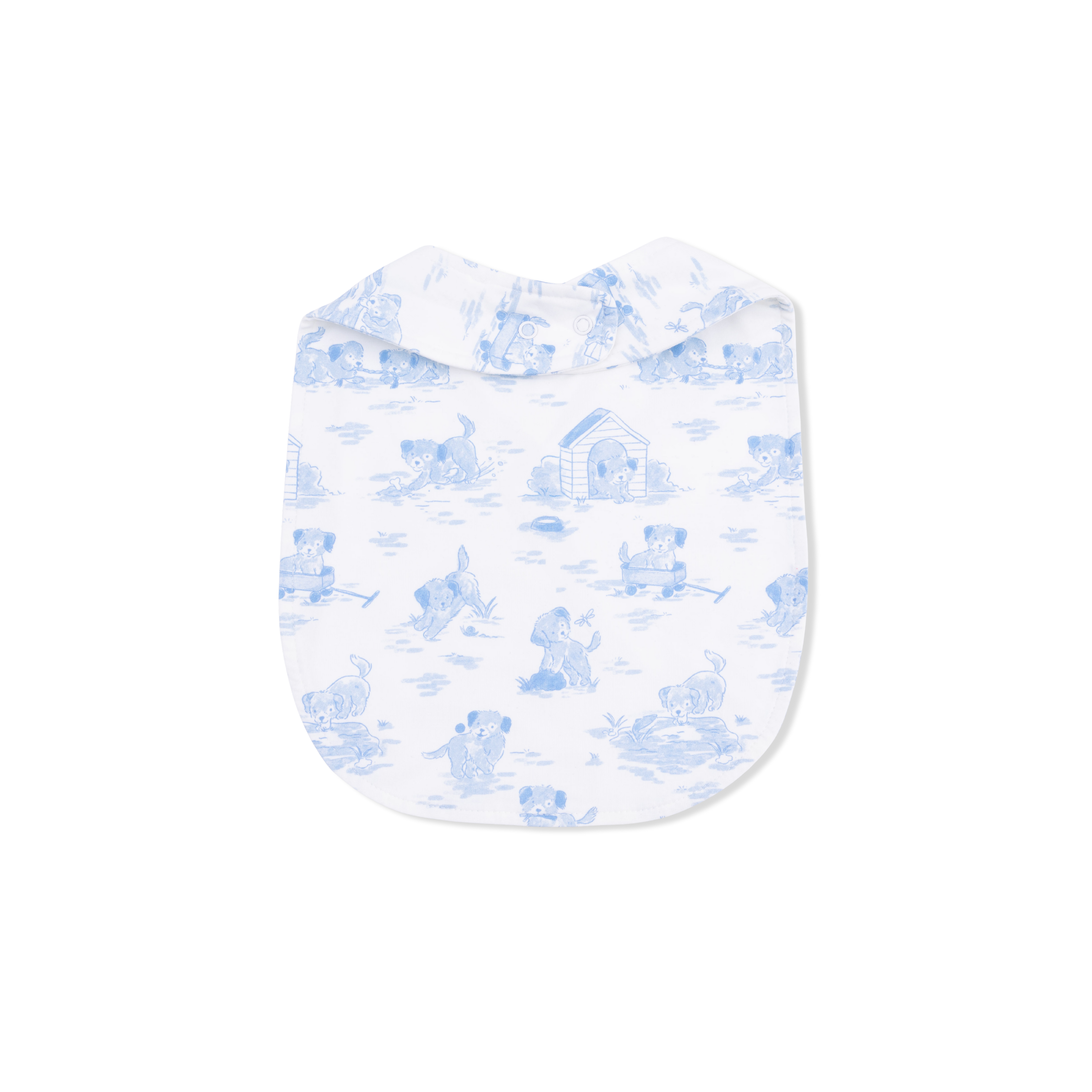 Puppy Toile Blue - Feeding Bib-Angel Dear