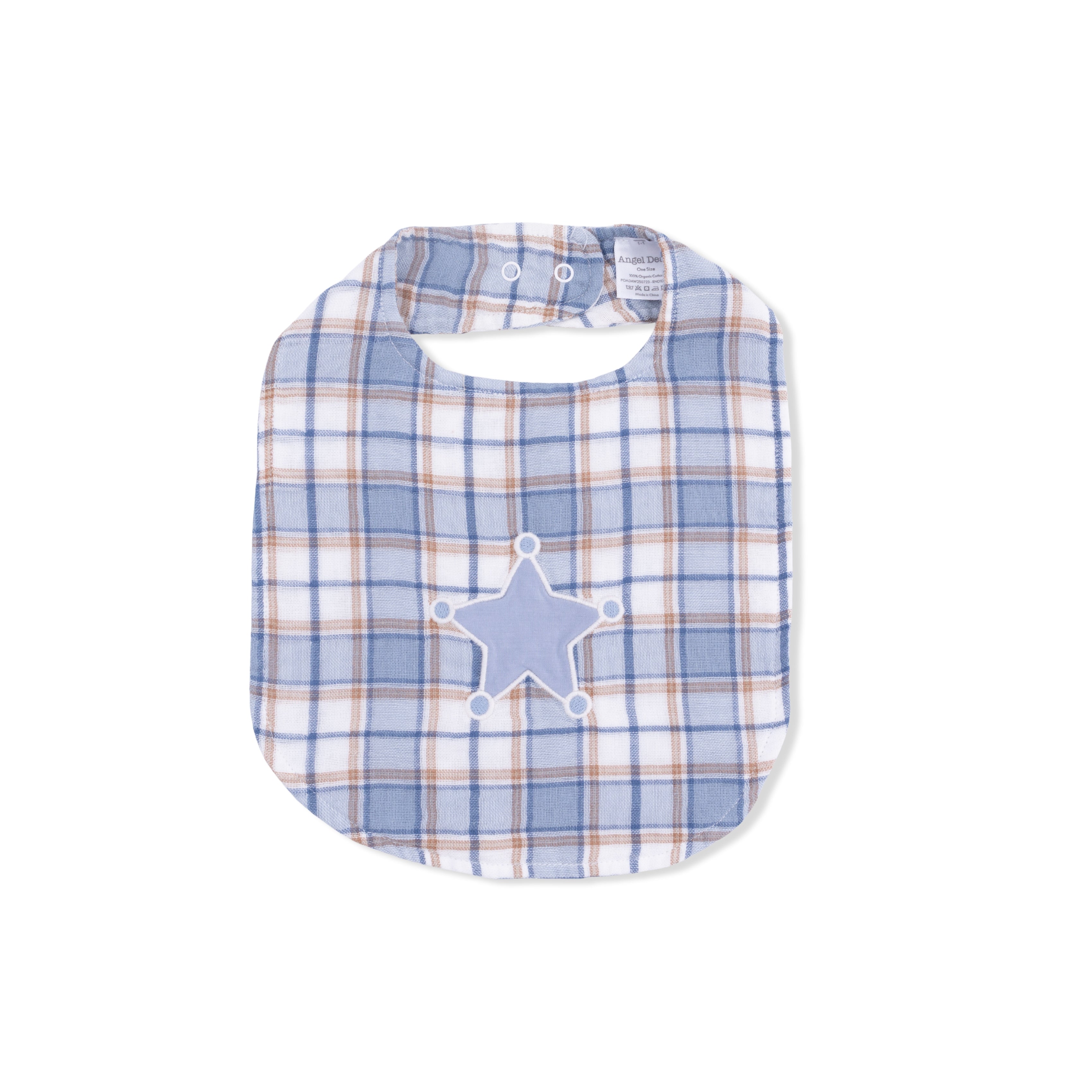 Western Boot Plaid - Feeding Bib-Angel Dear