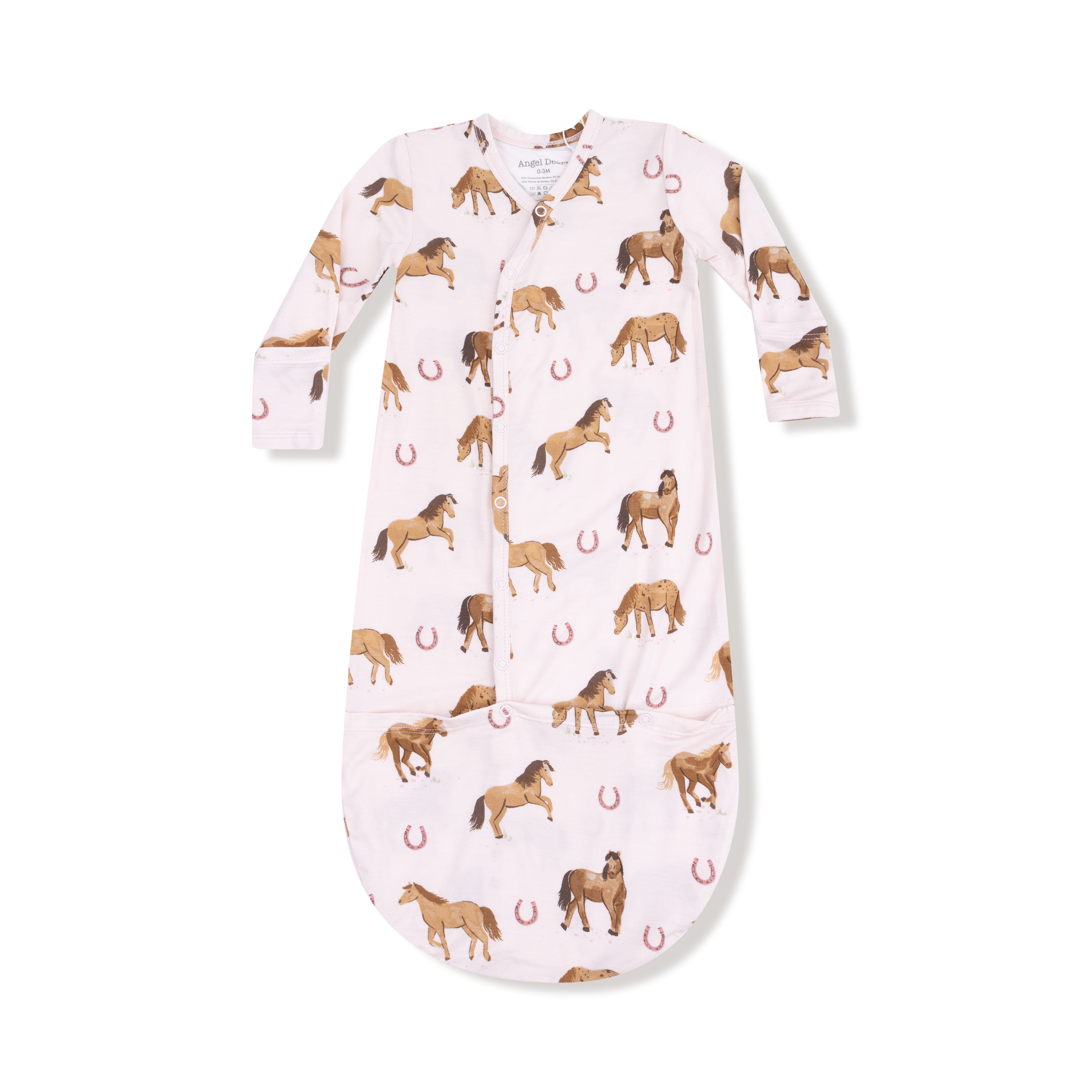 Bundle Gown in our  Horses - Pink print from Angel Dear