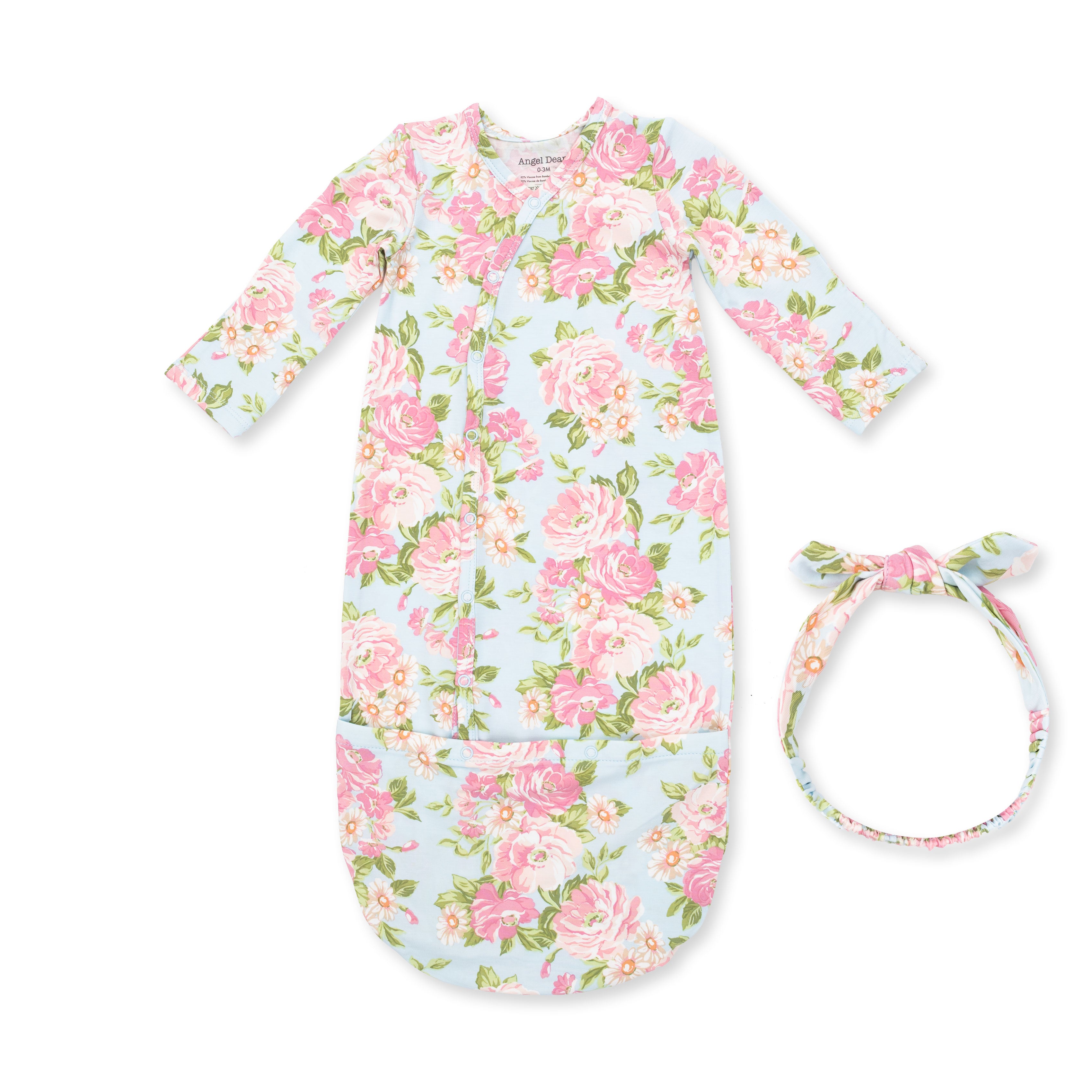 Angeline Floral - Bundle Gown and Knot Headband