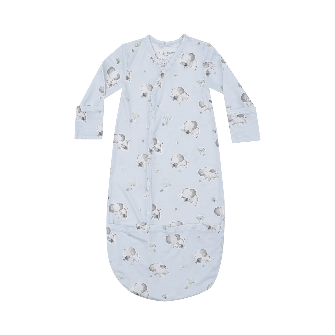 Bundle Gown - Gray Elephants - Blue-Angel Dear