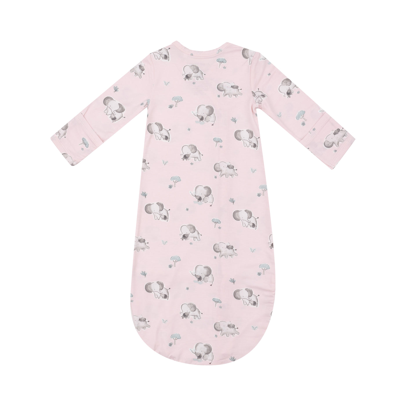 Bundle Gown - Gray Elephants - Pink-Angel Dear