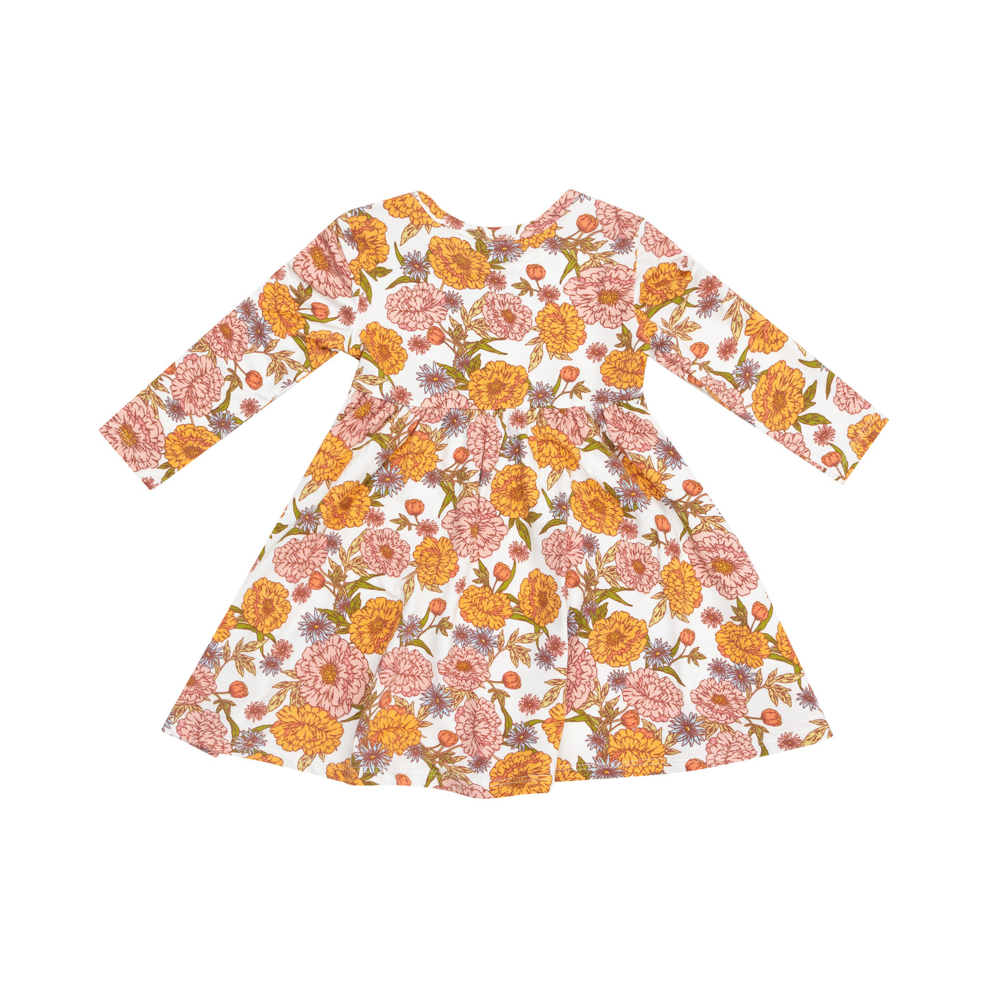 Twirly L/S Dress - Ambers Floral-Angel Dear