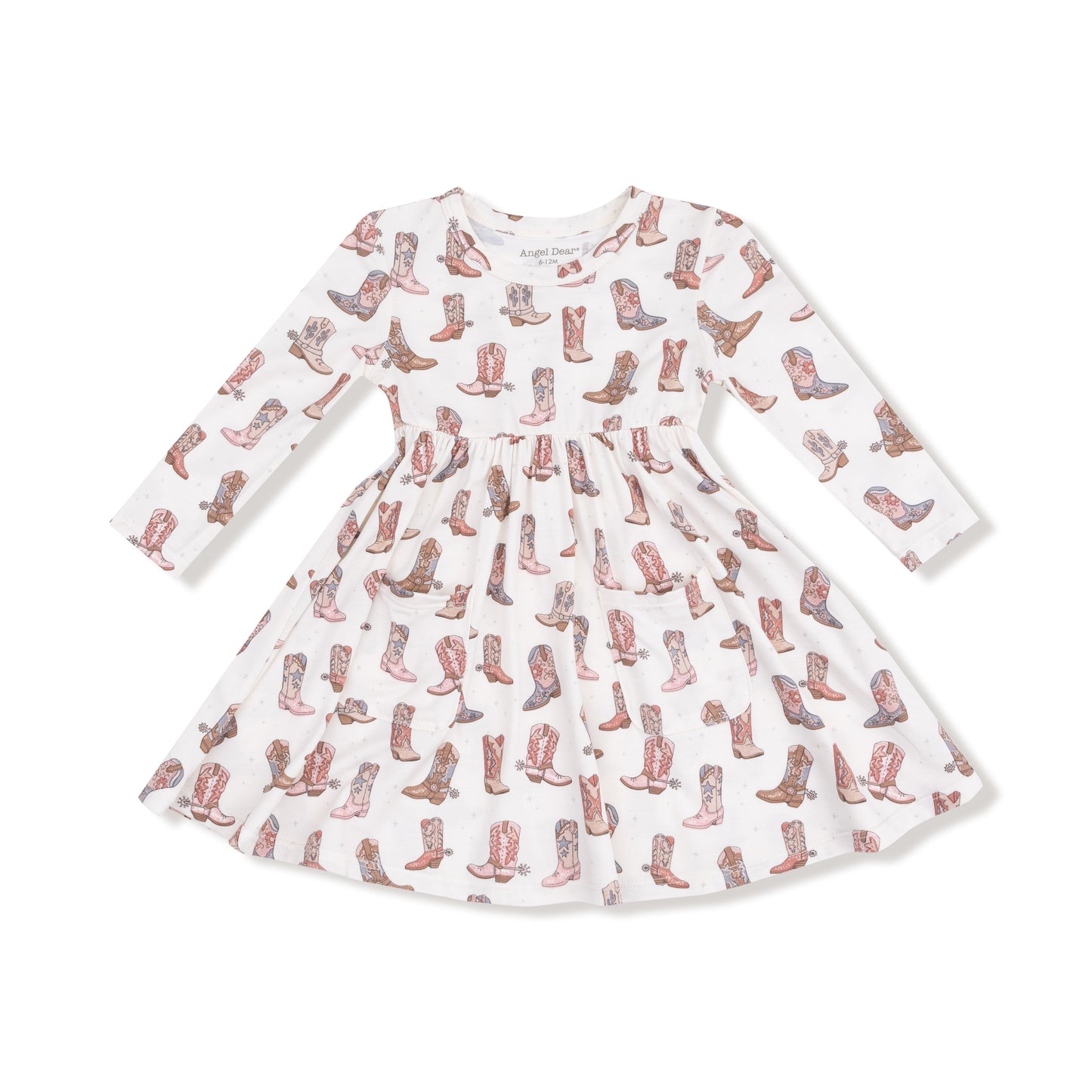 Twirly Long Sleeve Dress in our  Future Cowgirl print from Angel Dear