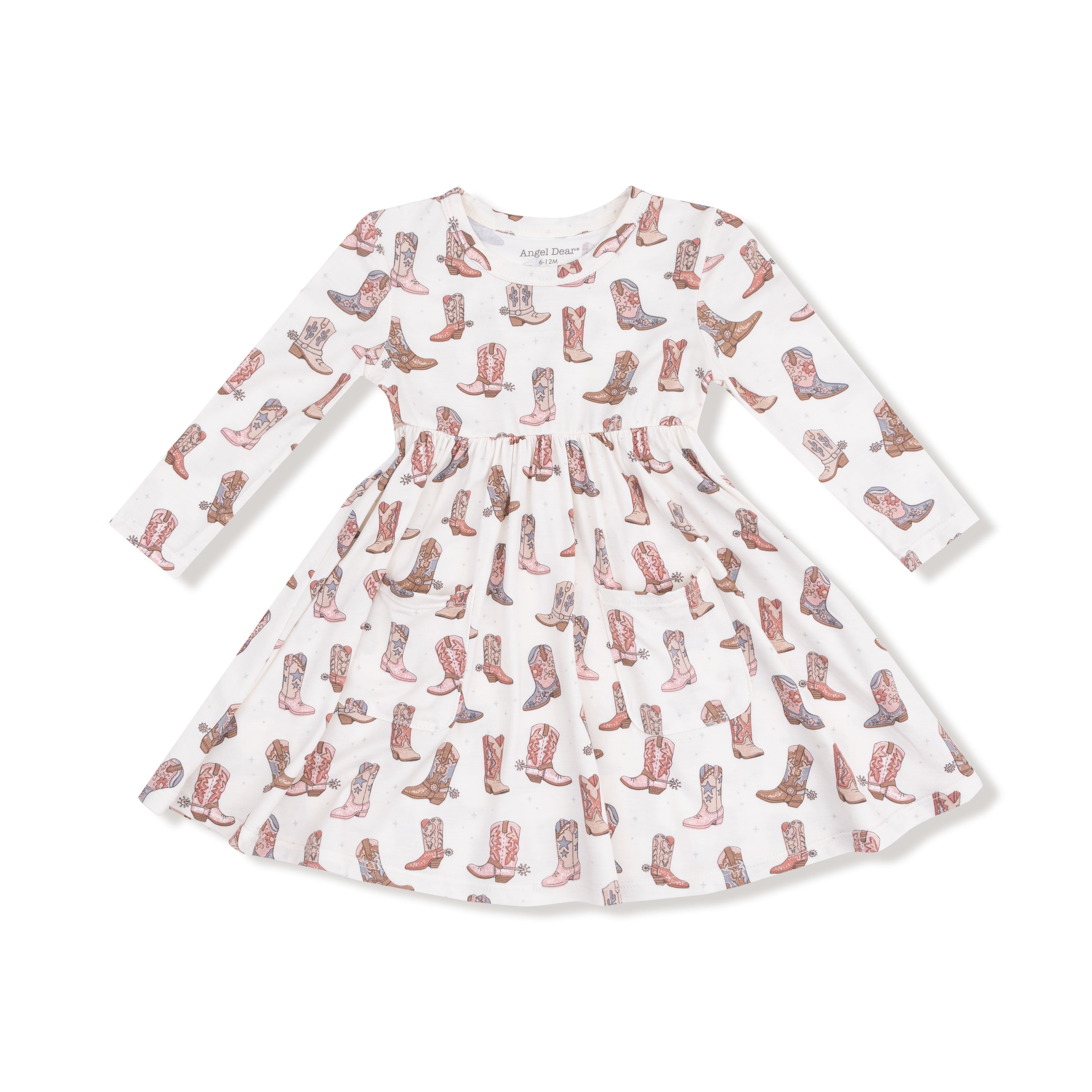 Twirly Long Sleeve Dress in our  Future Cowgirl print from Angel Dear