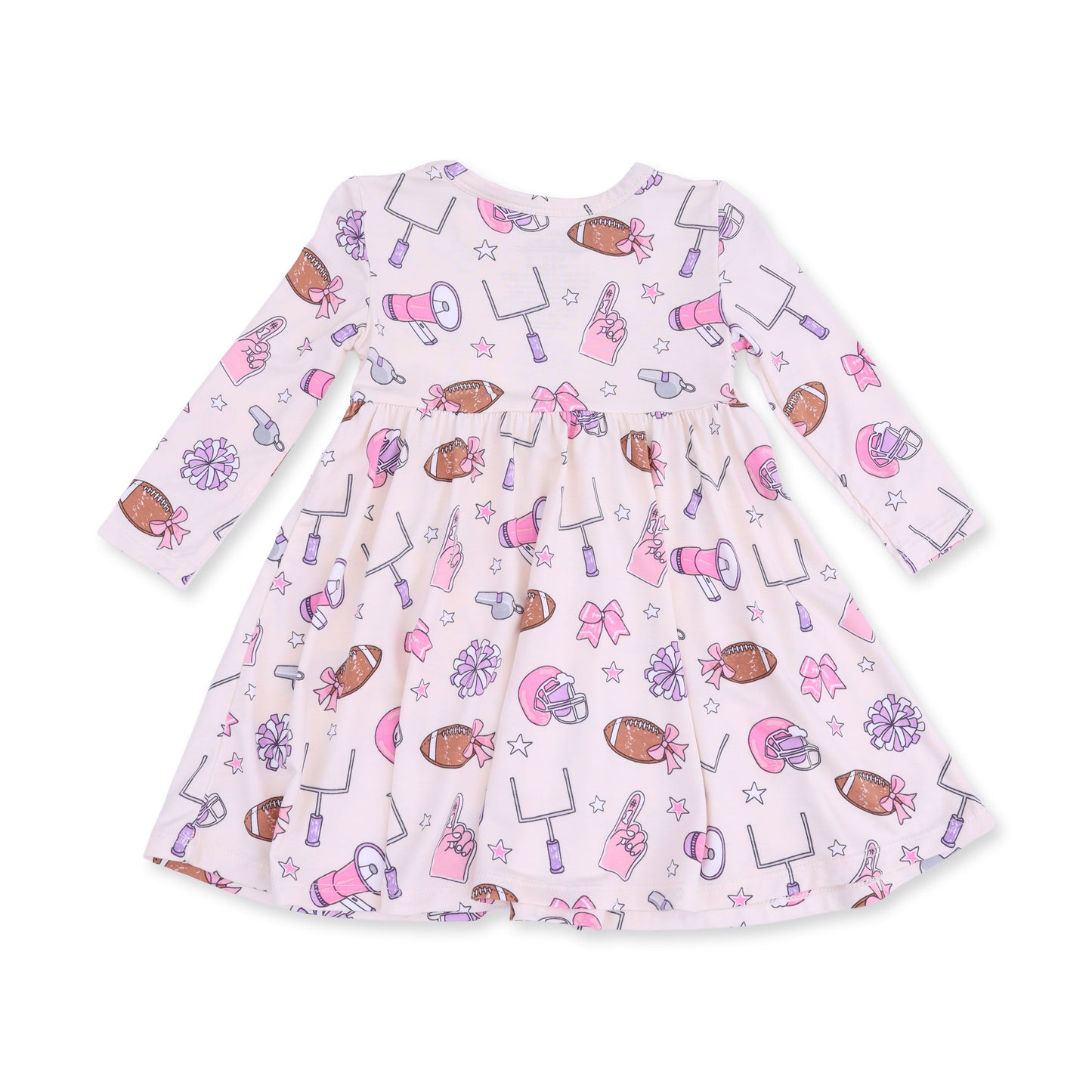 Football Cheer - Twirly Long Sleeve Dress with Bike Short