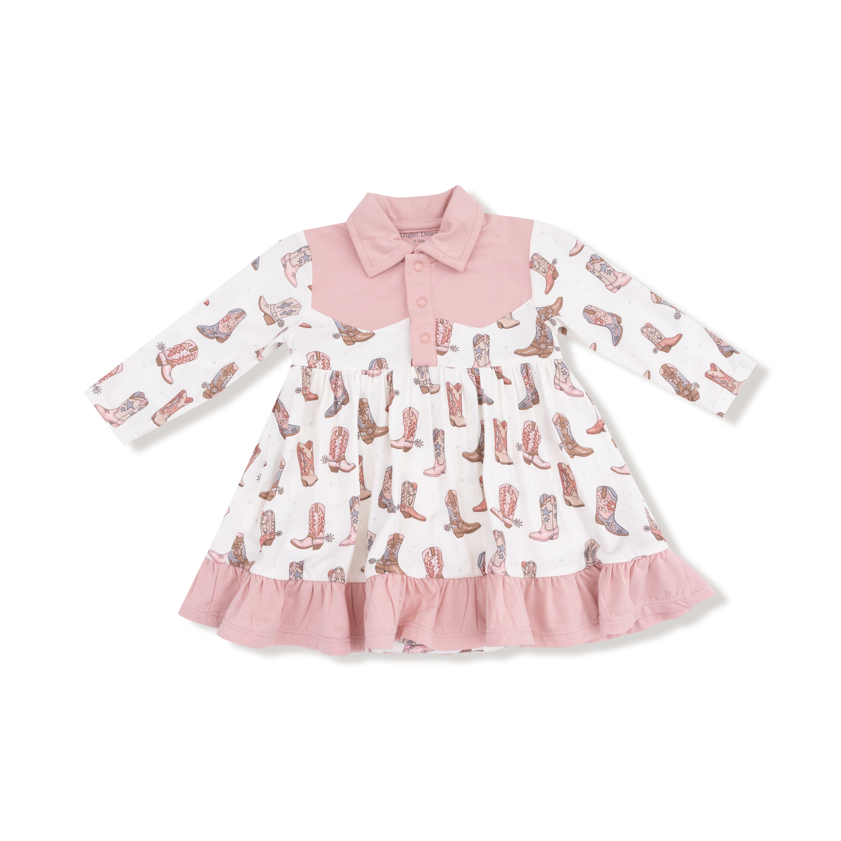 Long Sleeve Cowgirl Bodysuit Dress in our  Future Cowgirl print from Angel Dear