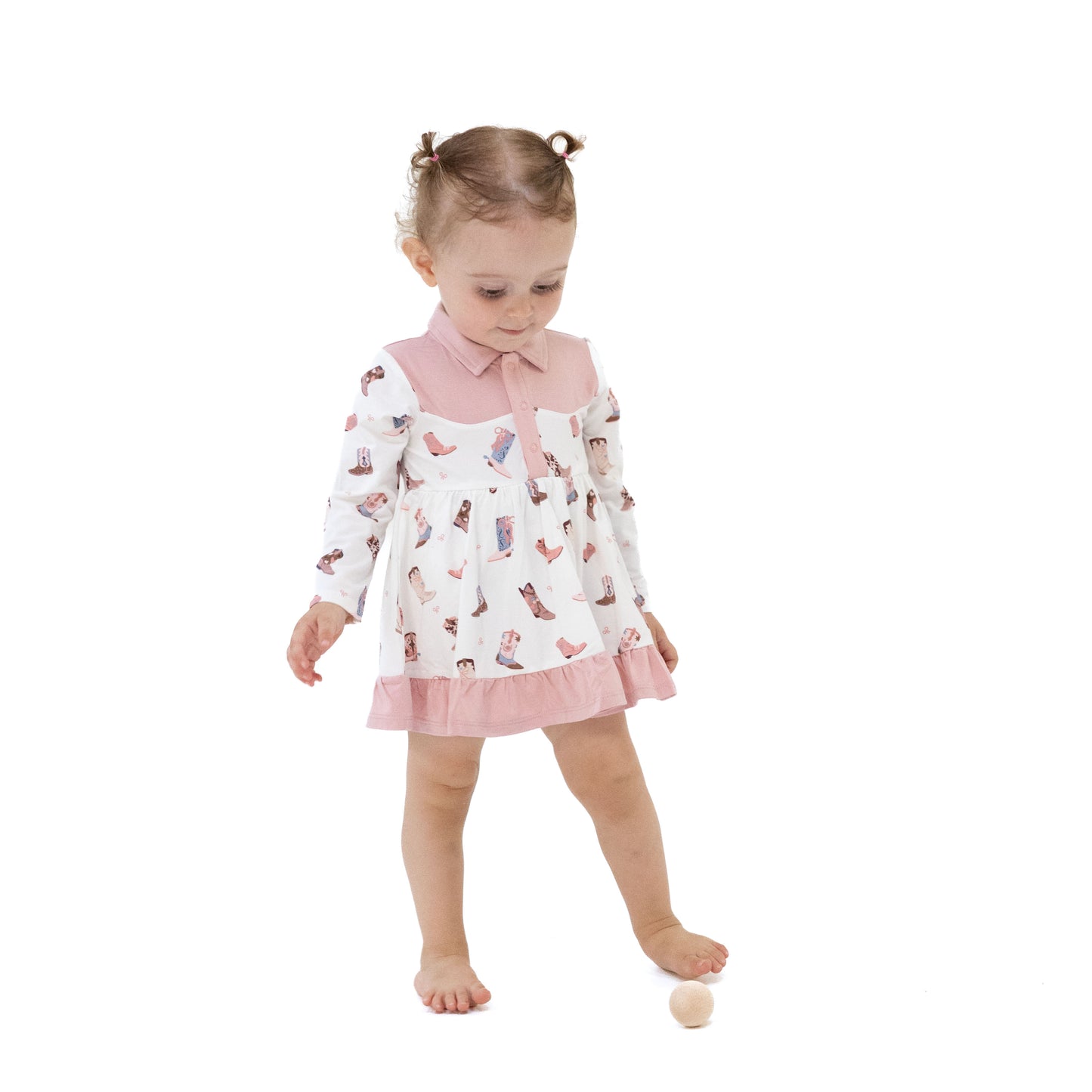 Buckarette Boots - Long Sleeve Cowboy Bodysuit Dress