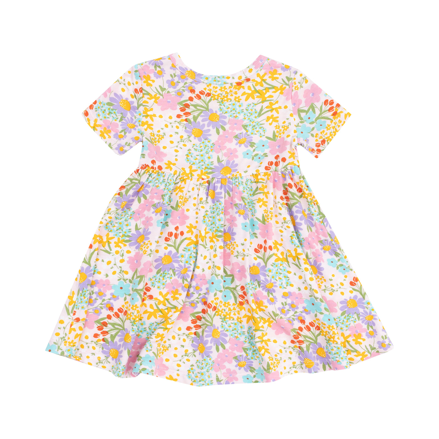 Short Sleeve Twirly Dress-  Amelia Floral