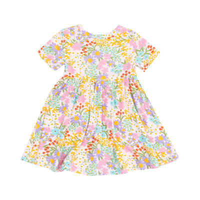 Short Sleeve Twirly Dress-  Amelia Floral