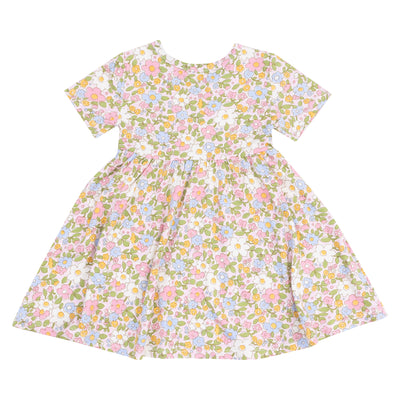 Short Sleeve Twirly Dress - Bubbly Baby Calico