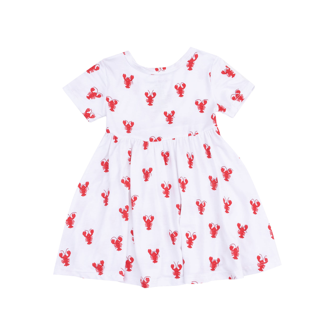 Short Sleeve Twirly Dress - Lobster Bamboo-Angel Dear