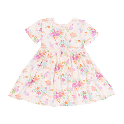 Short Sleeve Twirly Dress - Pick A Posy