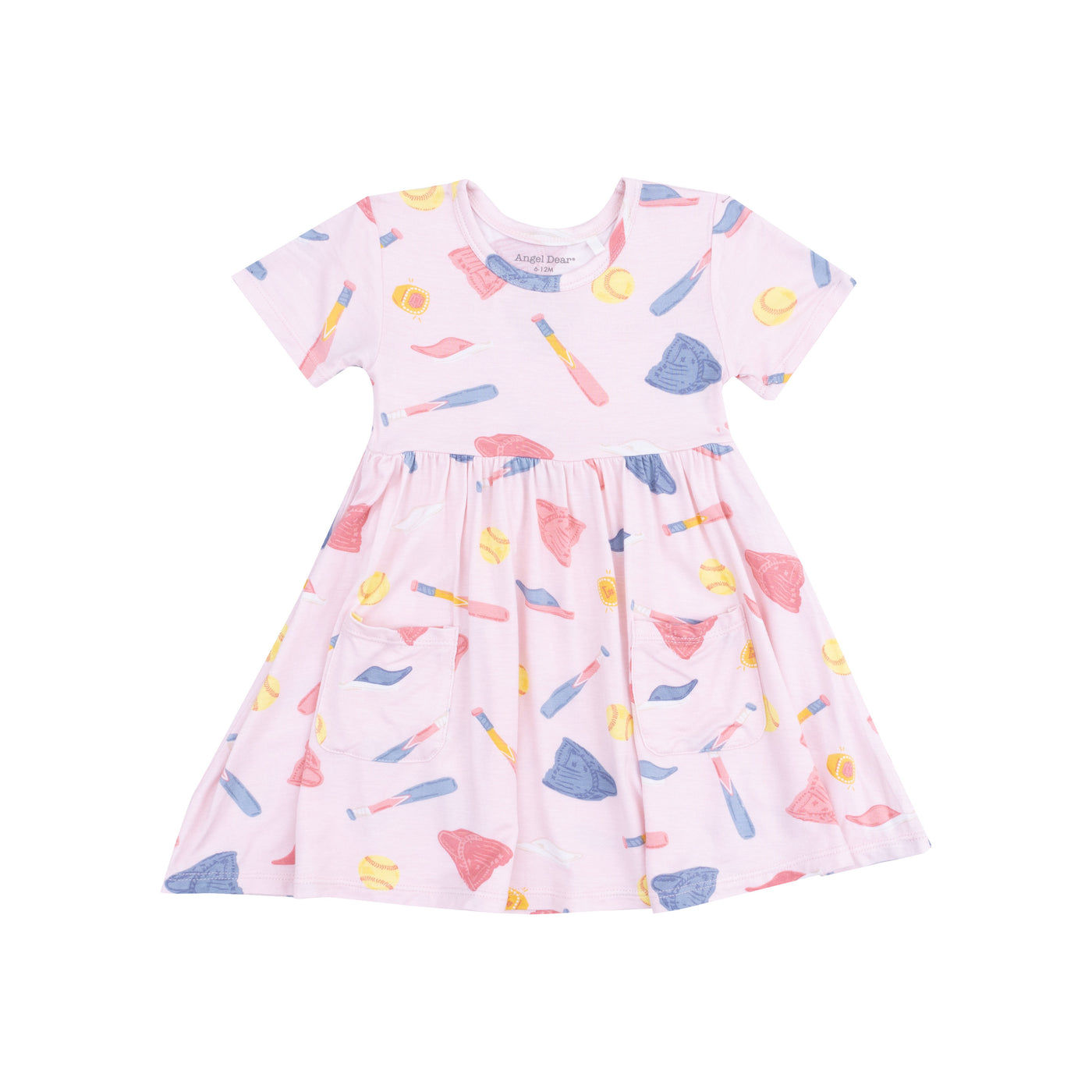 Short Sleeve Twirly Dress - Softball-Angel Dear