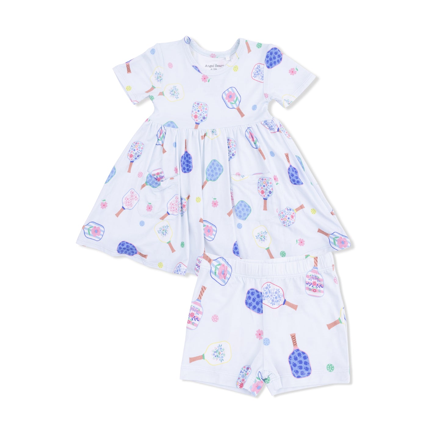 Floral Pickleball - Twirly Dress with Cartwheel Short-Angel Dear