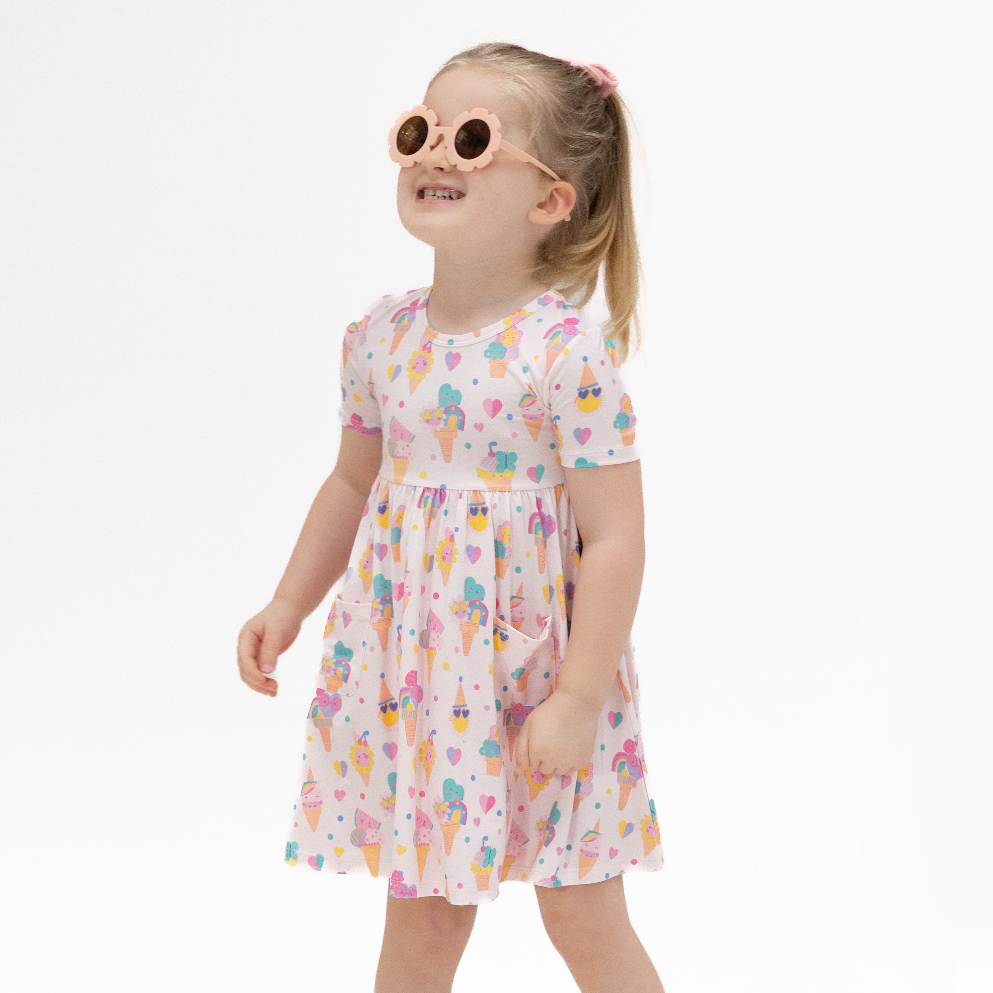 Ice Cream Fun Crew - Twirly Dress with Cartwheel Short-Angel Dear