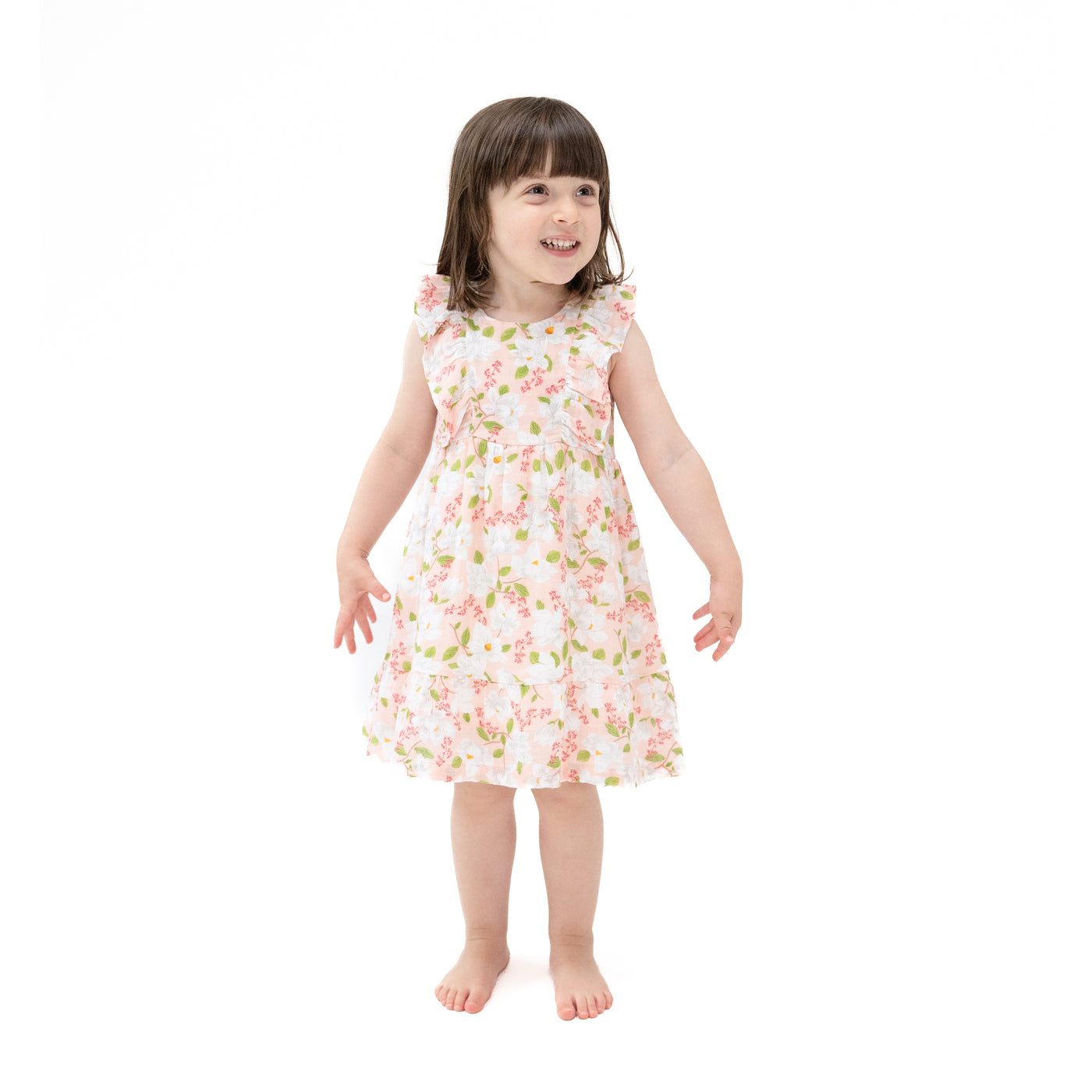 Picot Trim Edged Dress and Diaper Cover - Magnolias