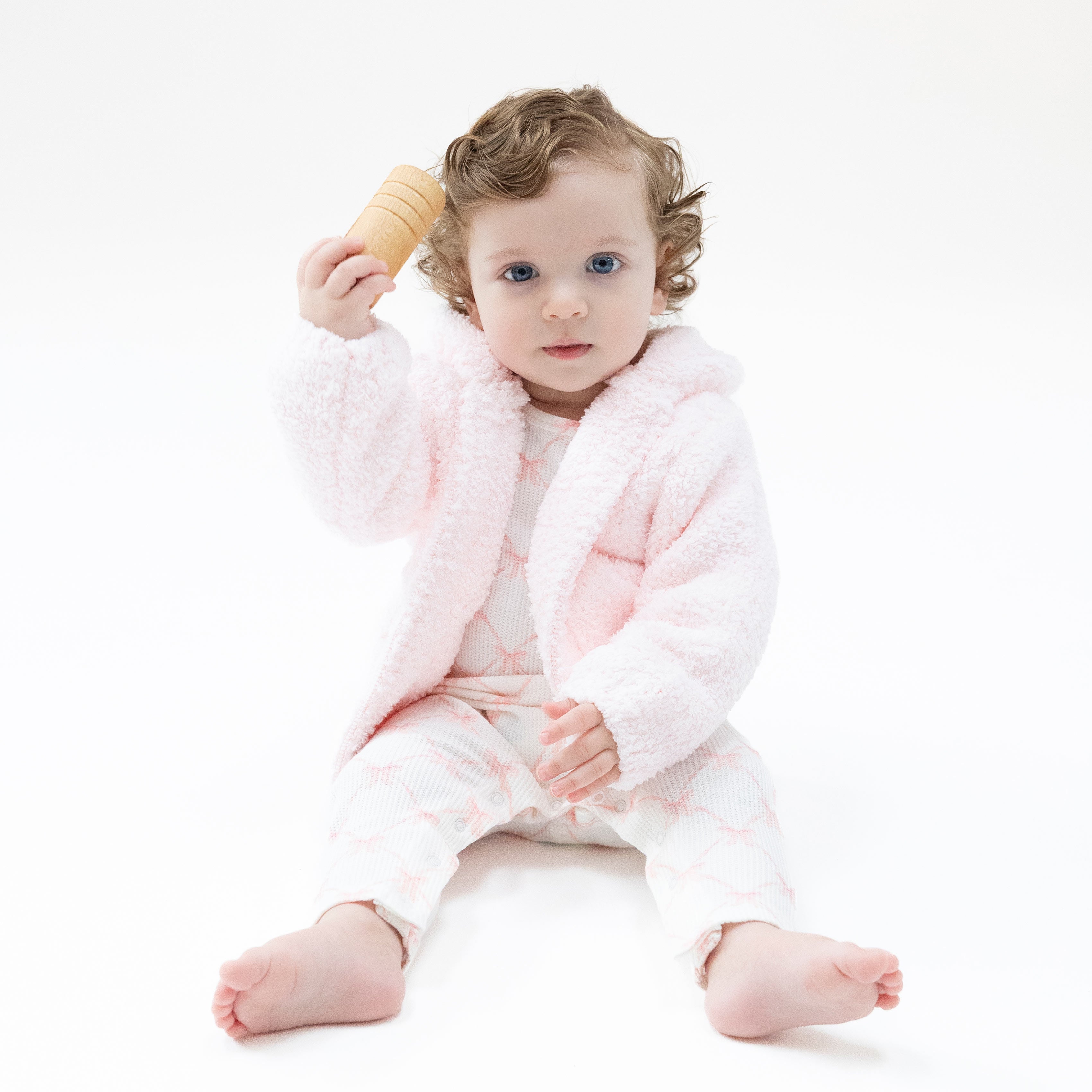 Chenille Hoodie - Pretty Pink-Angel Dear