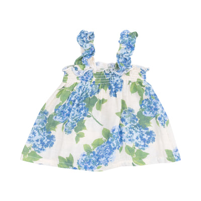 Ruffly Strap Top and Bloomer Set - Watercolor Hydrangeas