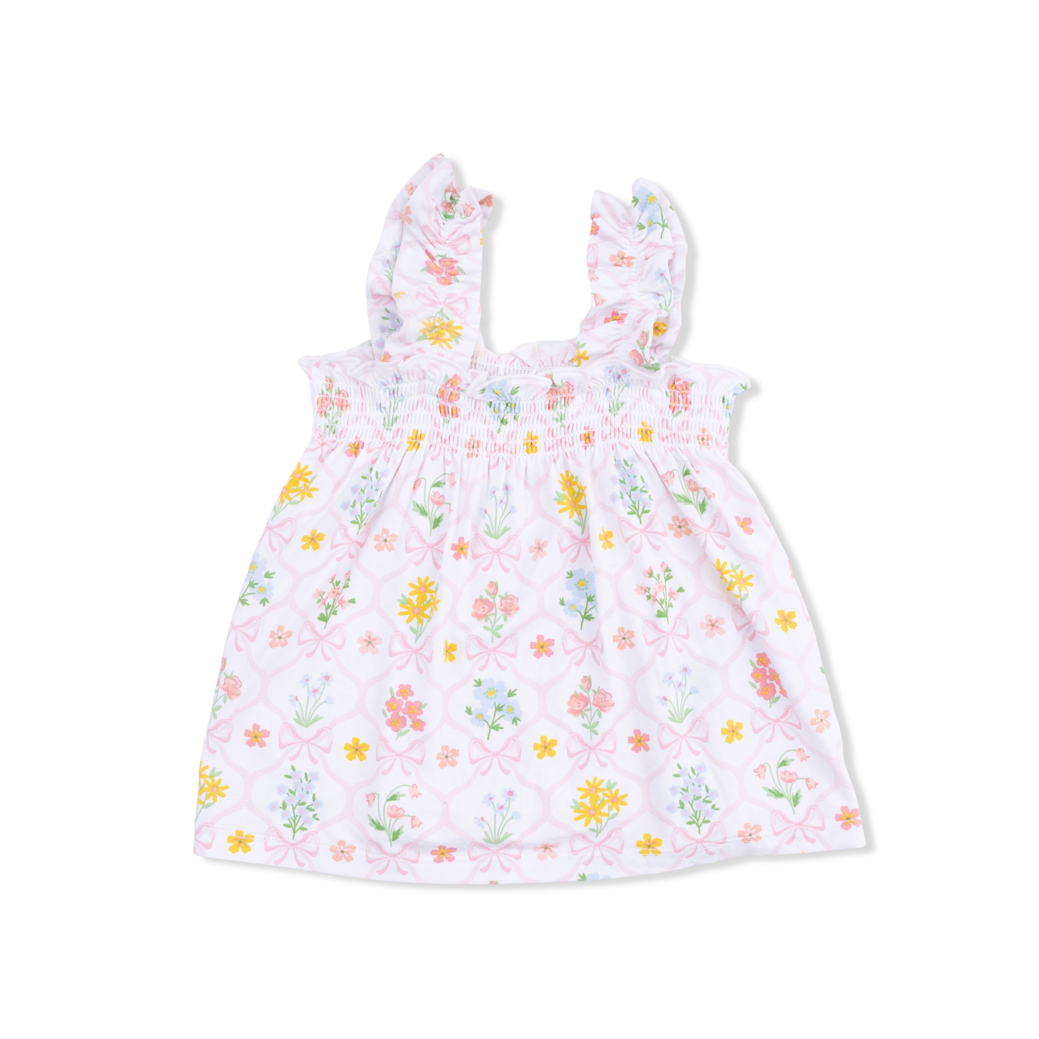 Spring Blooms Bow Trellis - Ruffly Strap Top and Bloomer-Angel Dear