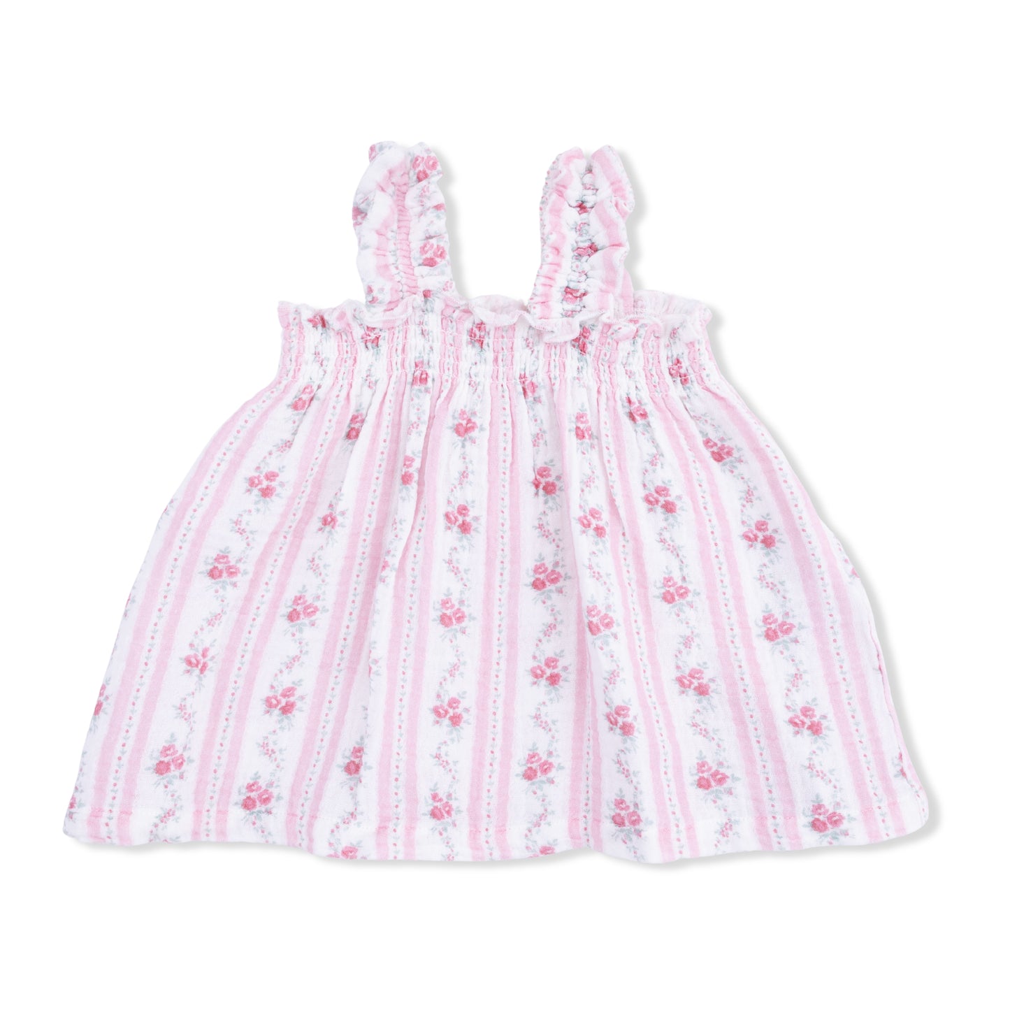 Winding Roses Stripe - Ruffly Strap Top and Bike Short-Angel Dear