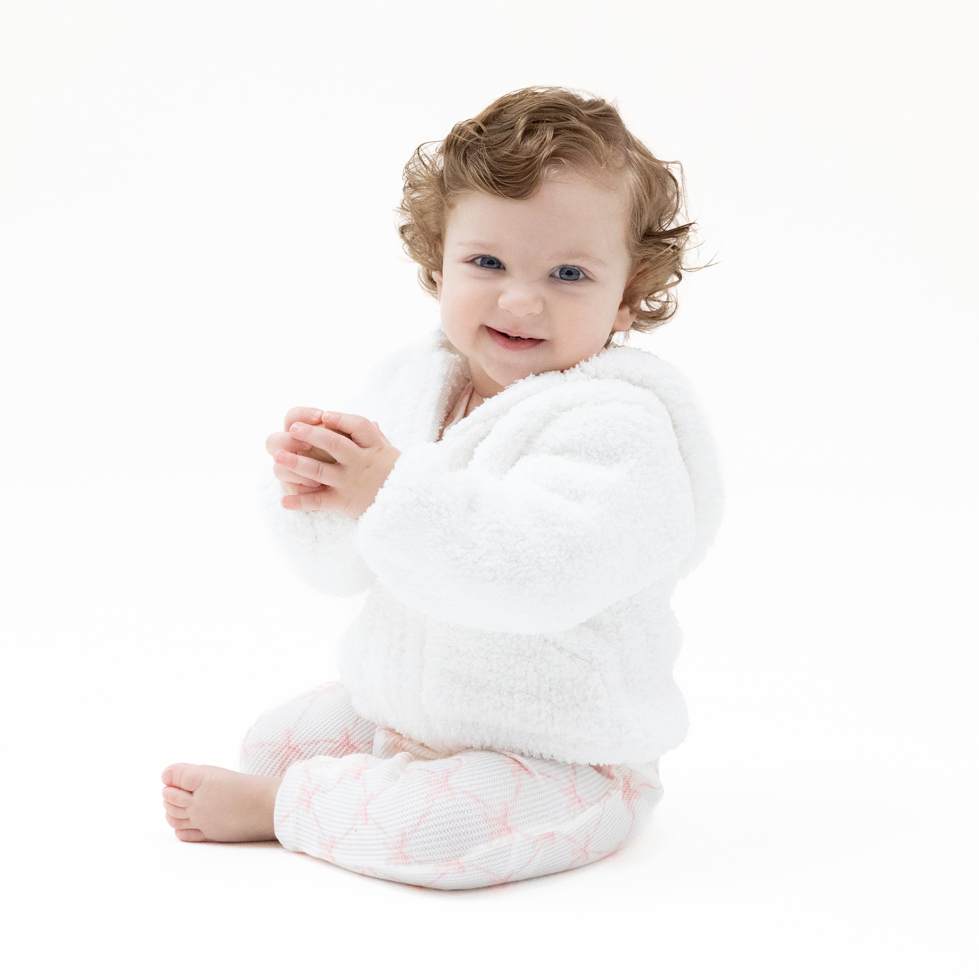 Chenille Hoodie - White-Angel Dear