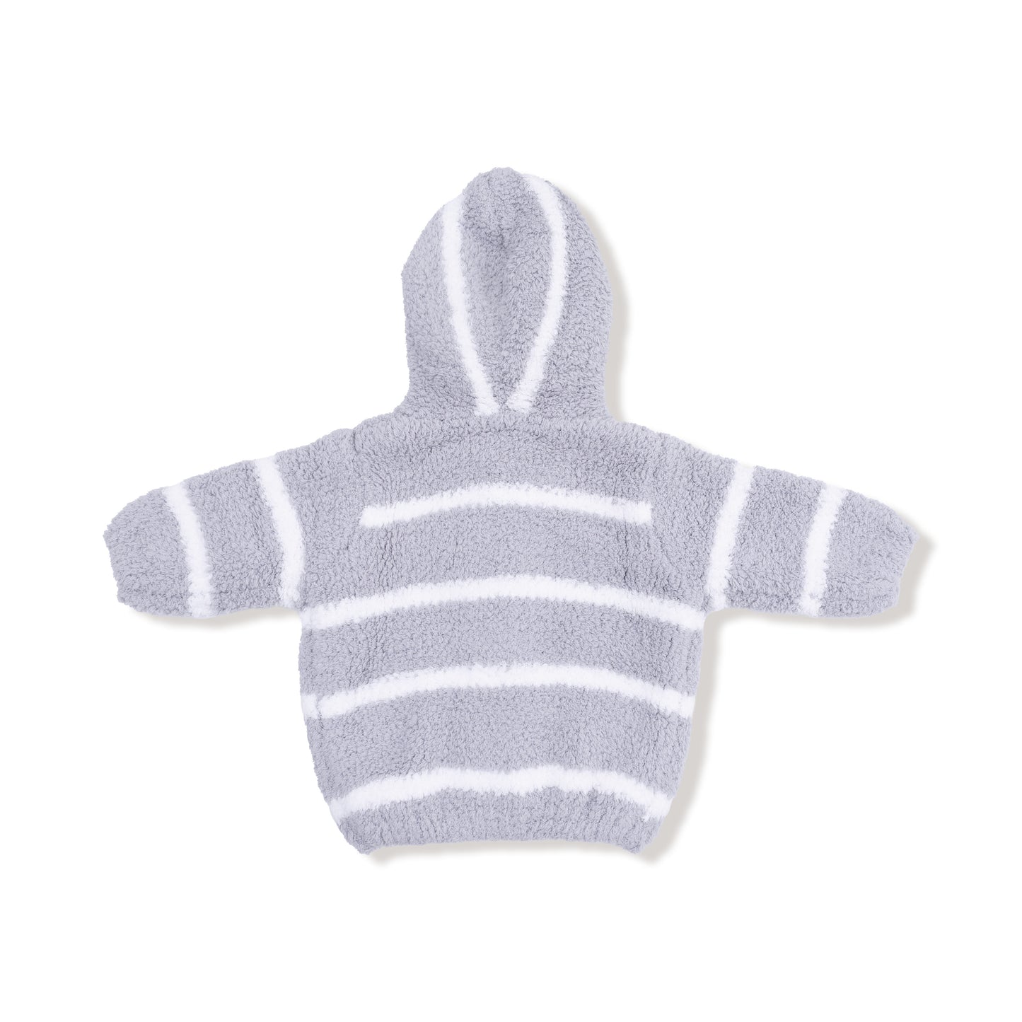 Chenille Hoodie - Grey & Ivory Stripe-Angel Dear