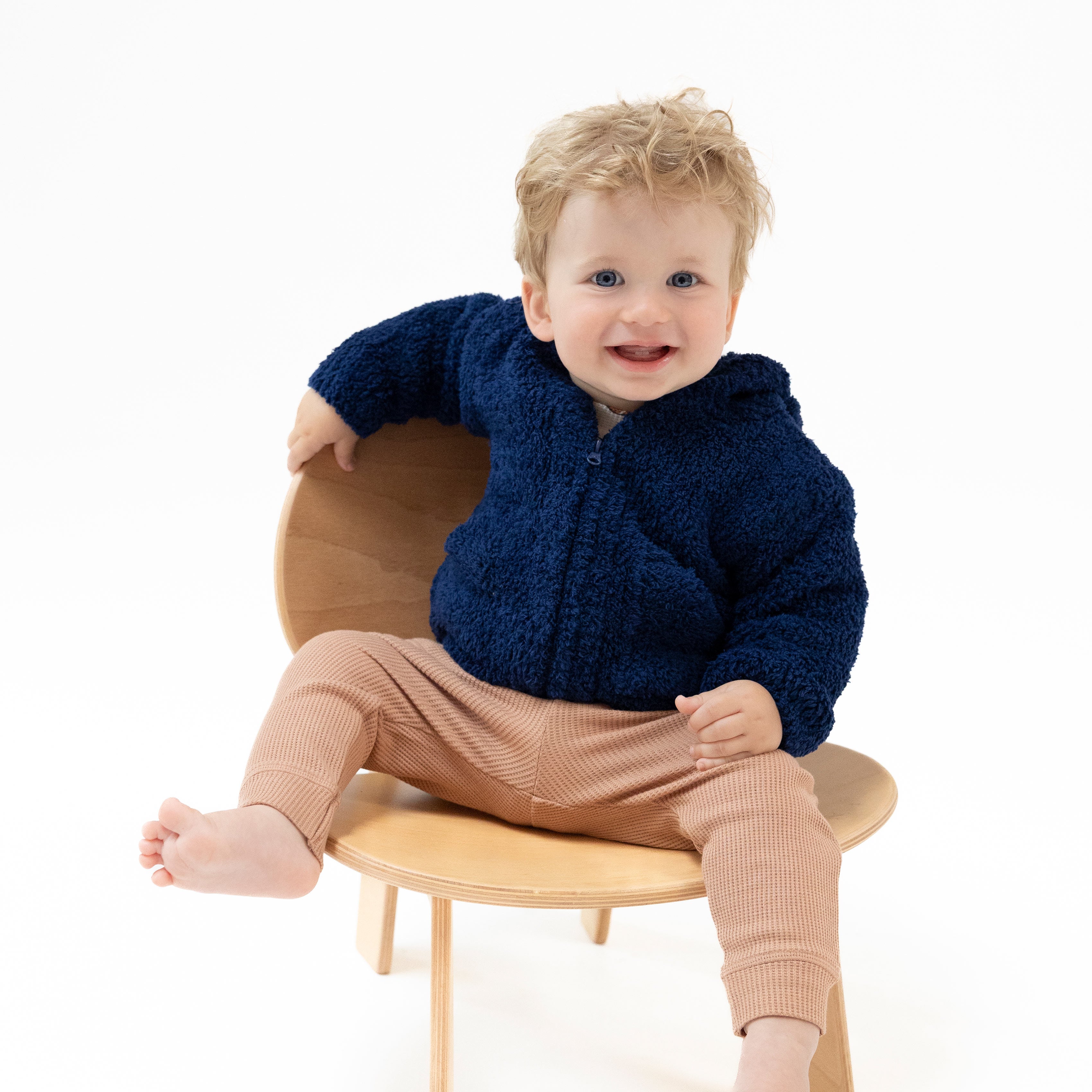 Chenille Hoodie - Navy-Angel Dear