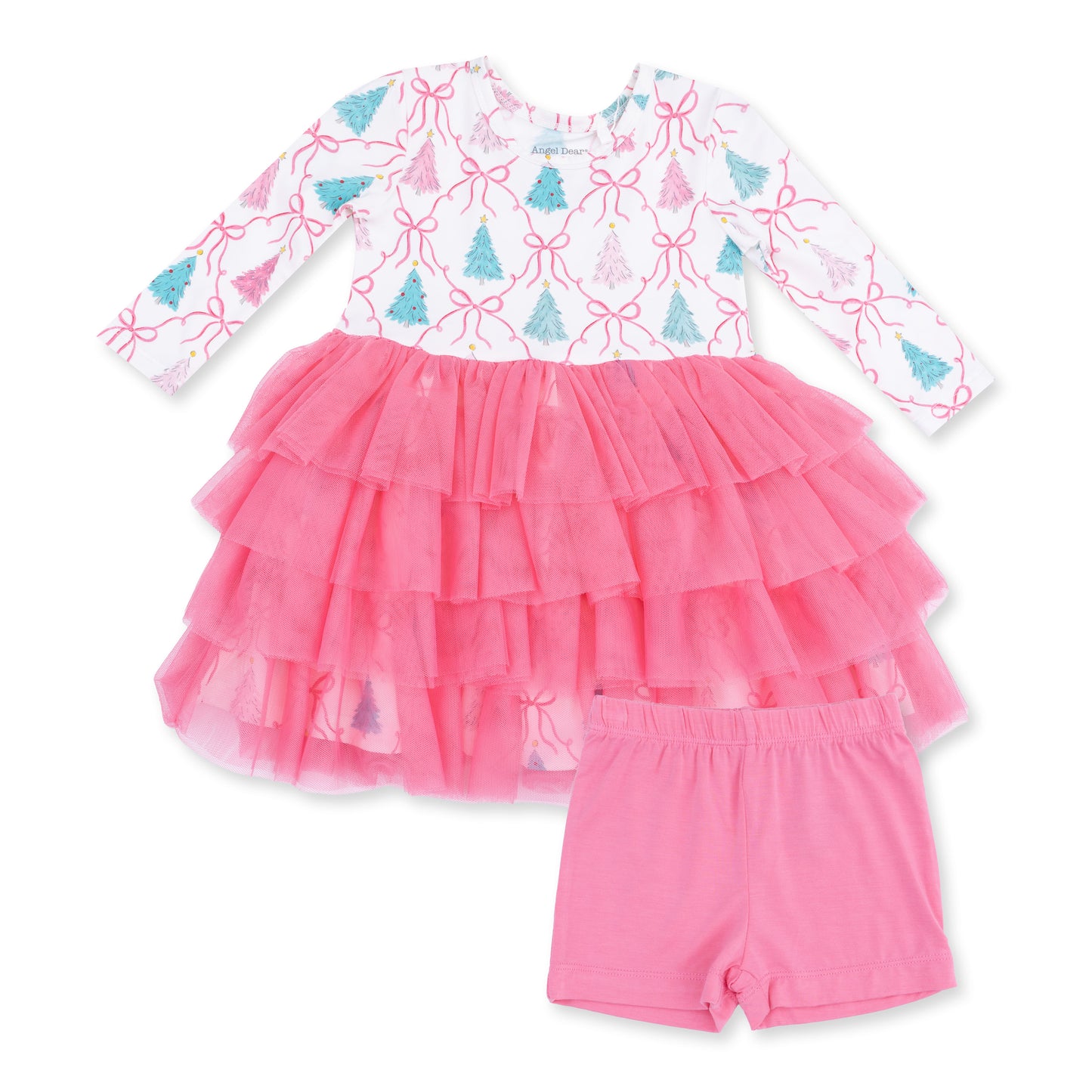 Bow Trellis Tree - Twirly Long Sleeve Tutu Dress and Cartwheel Short
