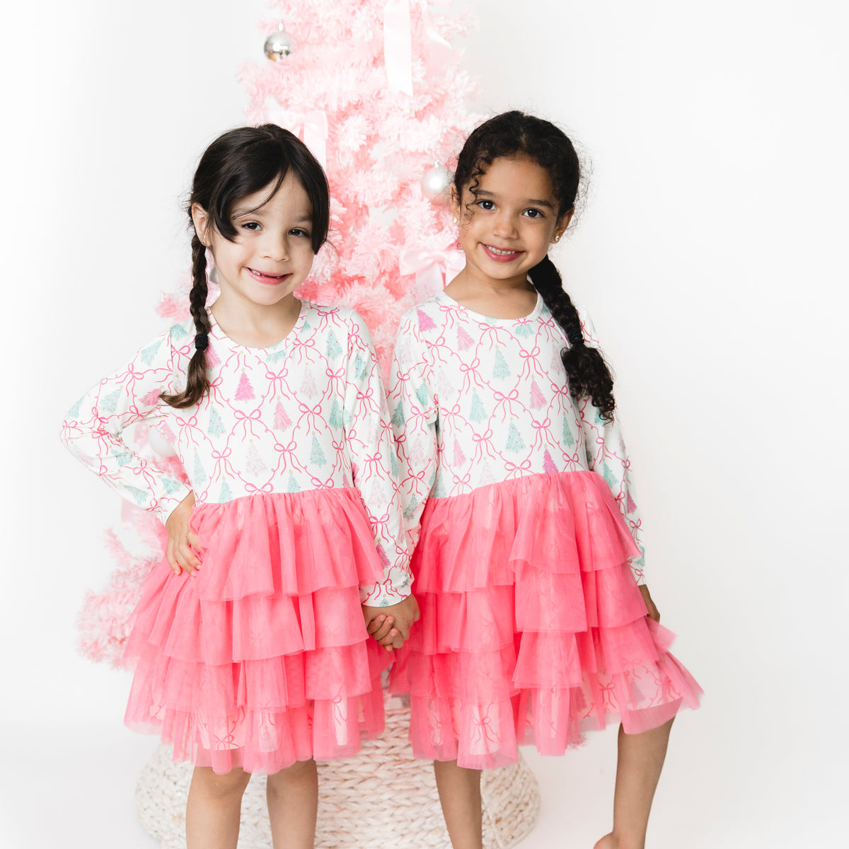 Bow Trellis Tree - Bamboo - Twirly Long Sleeve Tutu Dress and Cartwheel Short
