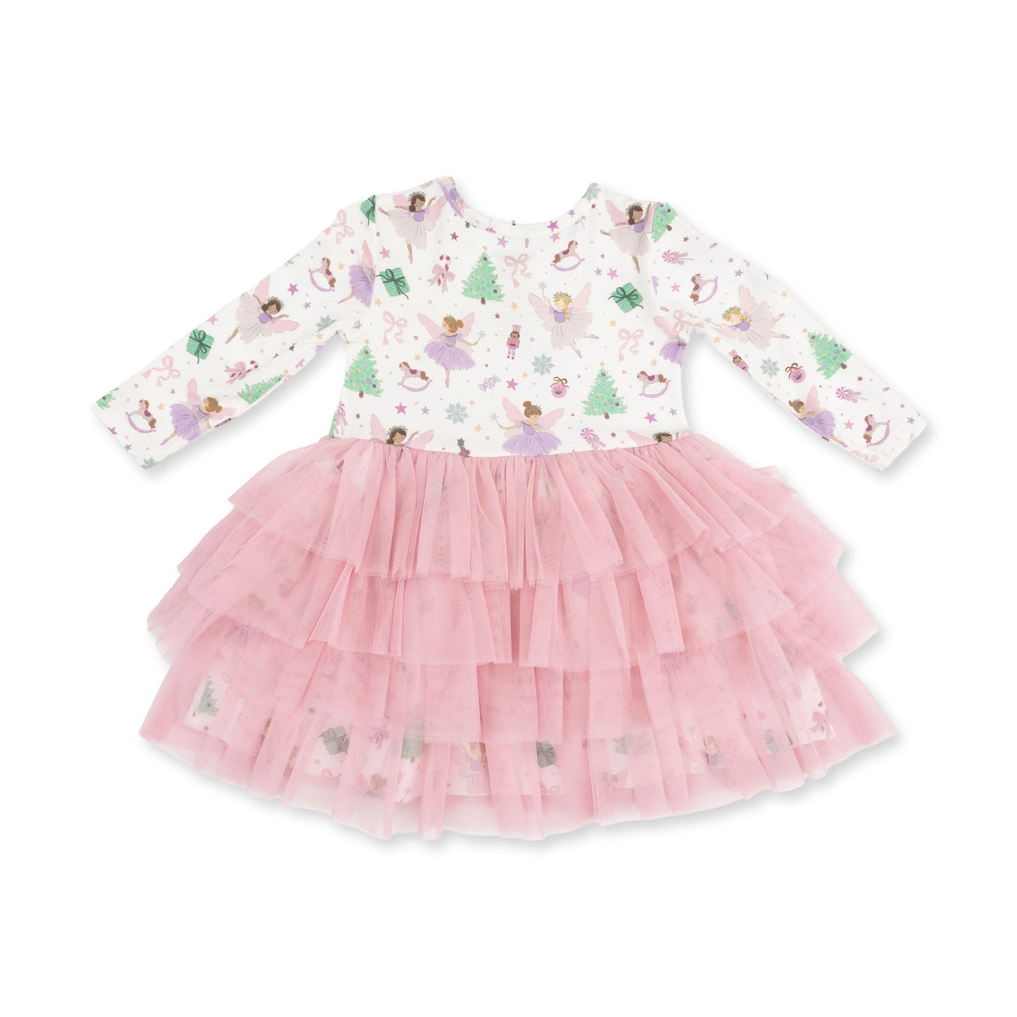 Sugar Plum Fairies - Twirly Long Sleeve Tutu Dress with Cartwheel Short
