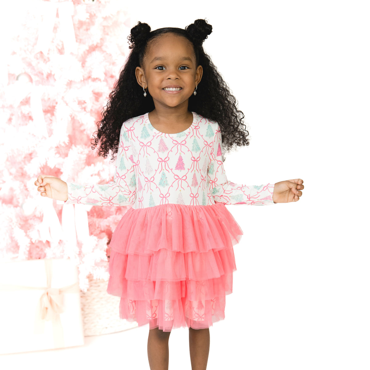 Sugar Plum Fairies - Twirly Long Sleeve Tutu Dress with Cartwheel Short