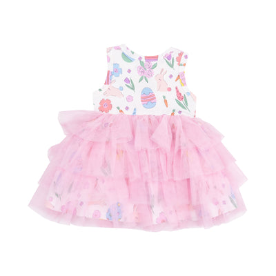 Twirly Tank Tutu Dress - Easter Bunnies Pink