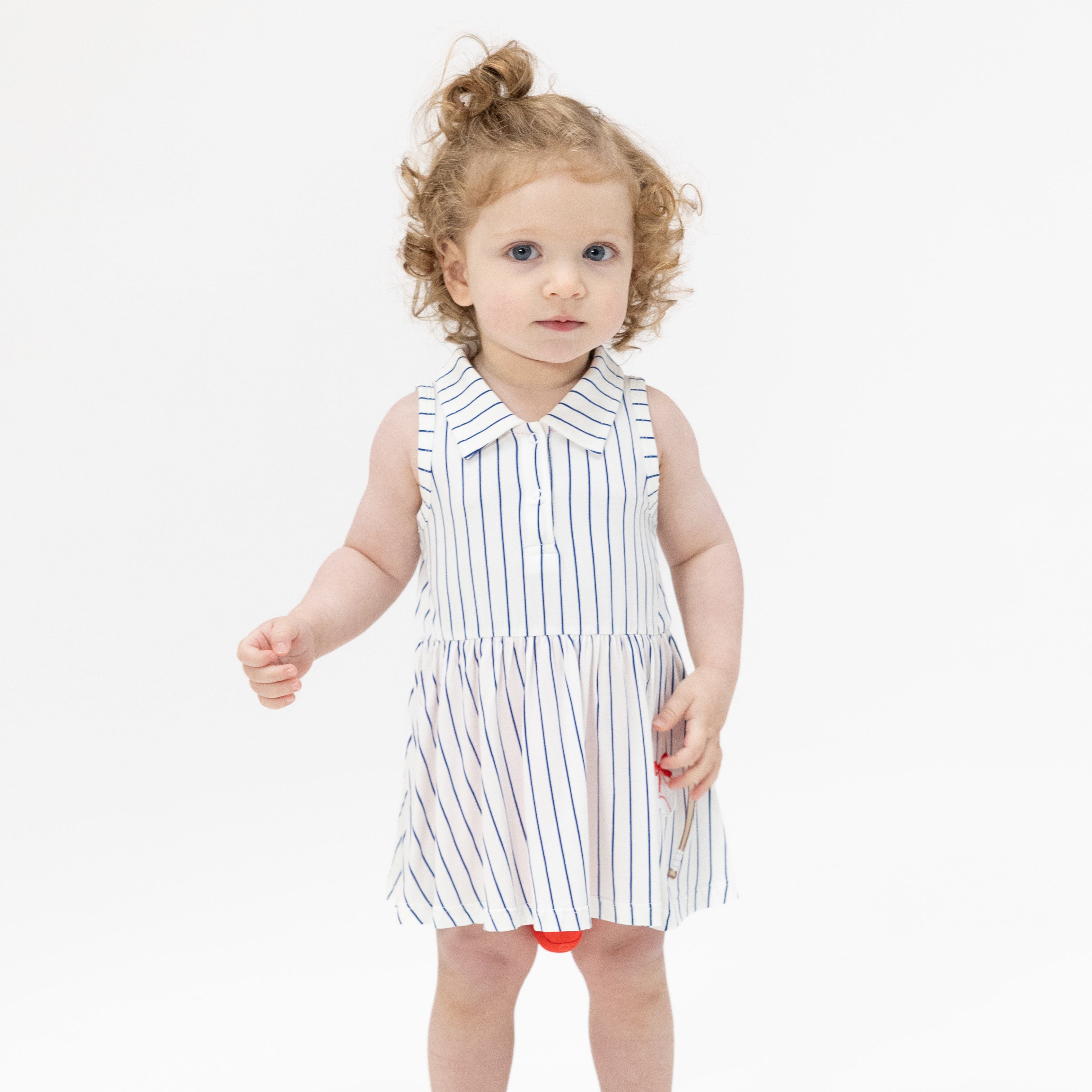 Baseball Stripe - Polo Tennis Dress-Angel Dear
